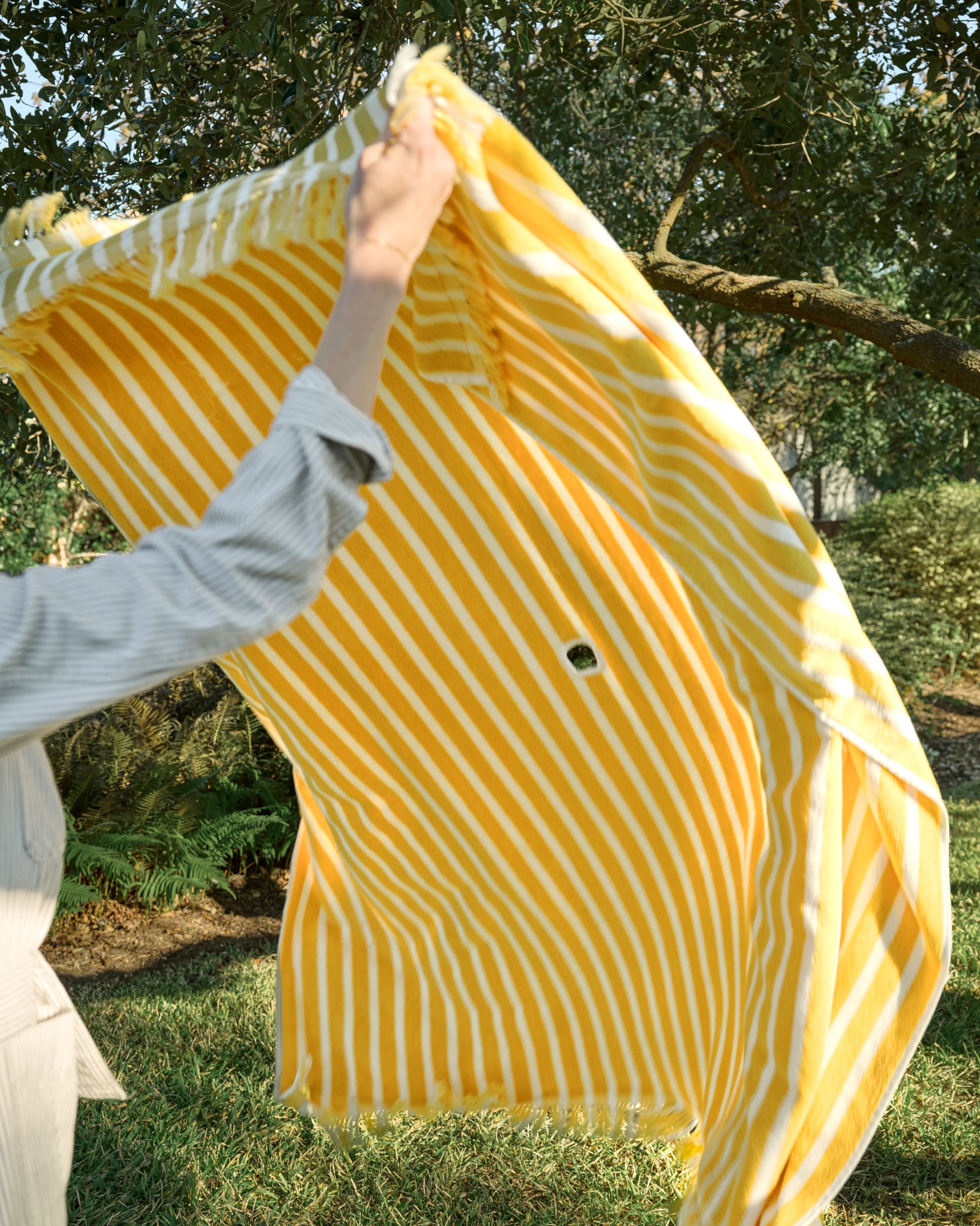 Striped Beach & Picnic Blanket – Monaco Mimosa Outdoor Blanket