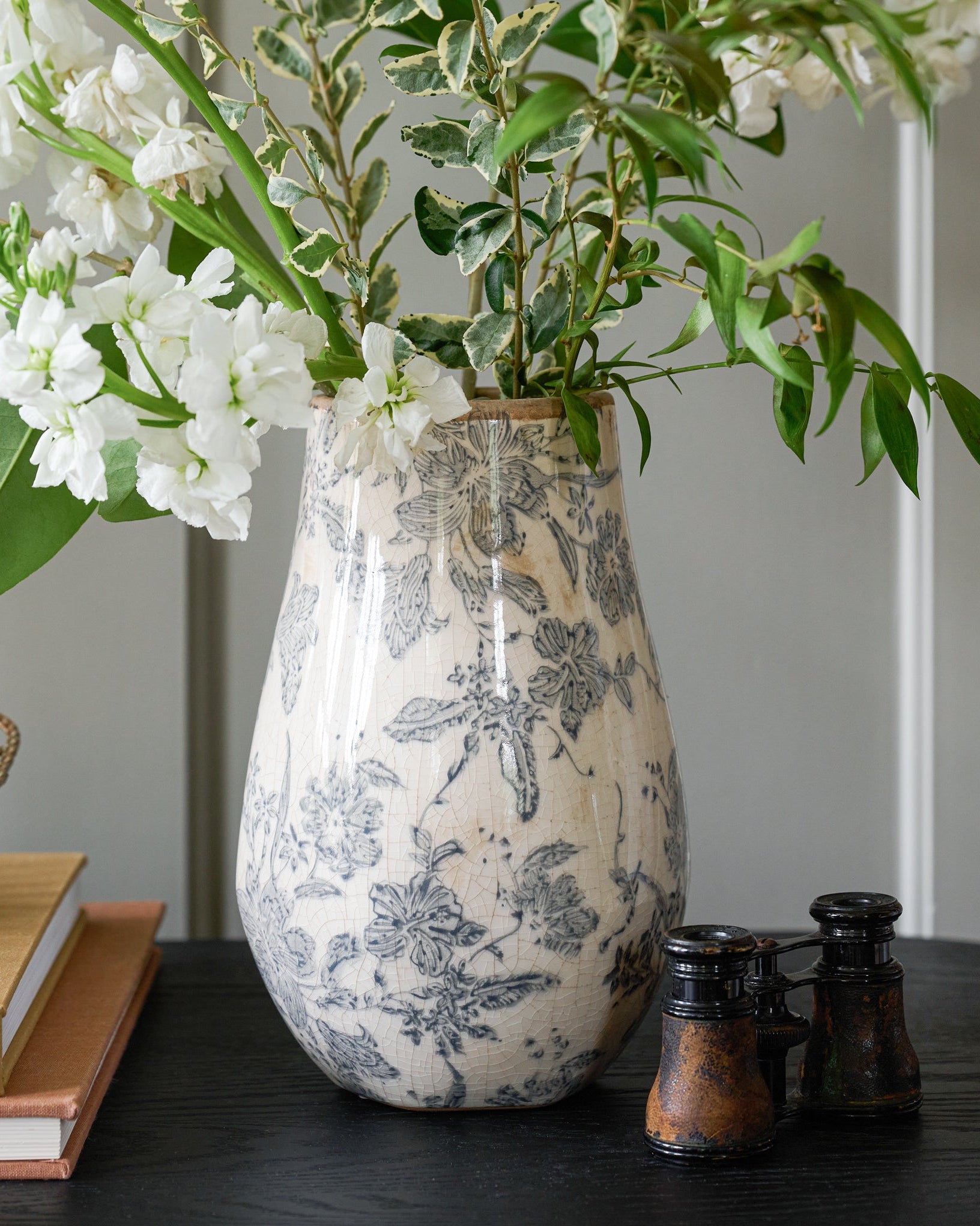 Black and White Distressed Vase