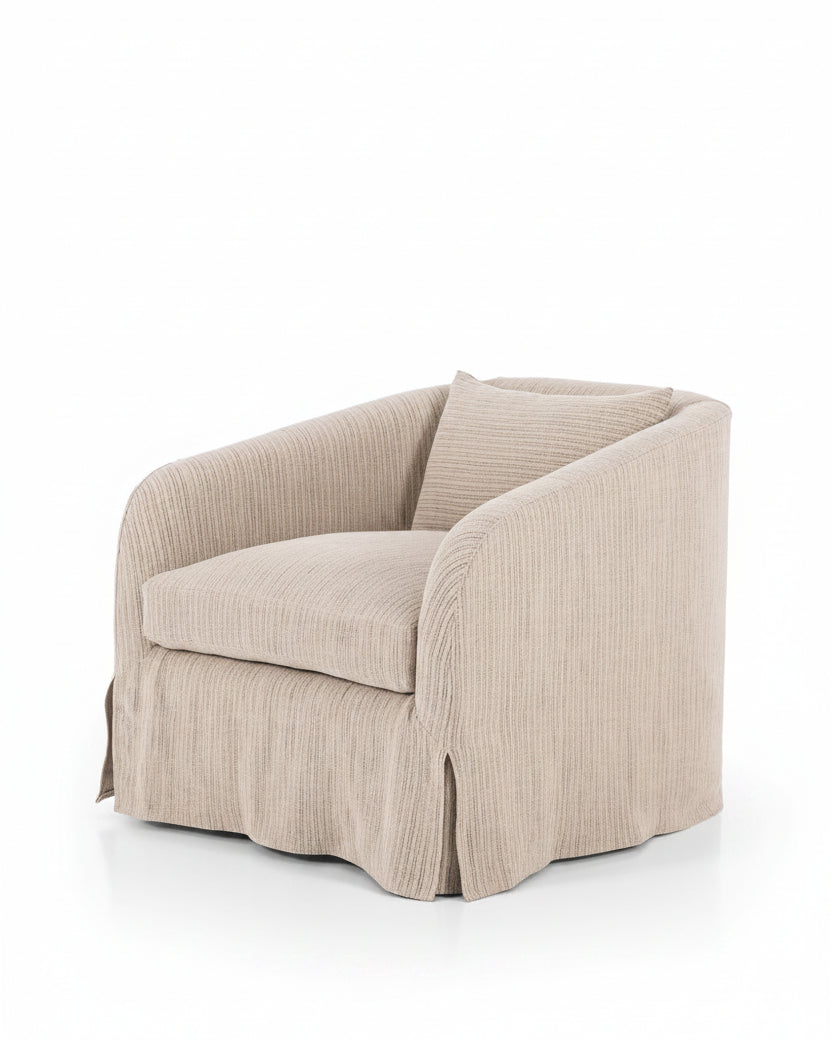 Harris Slipcovered Swivel Chair