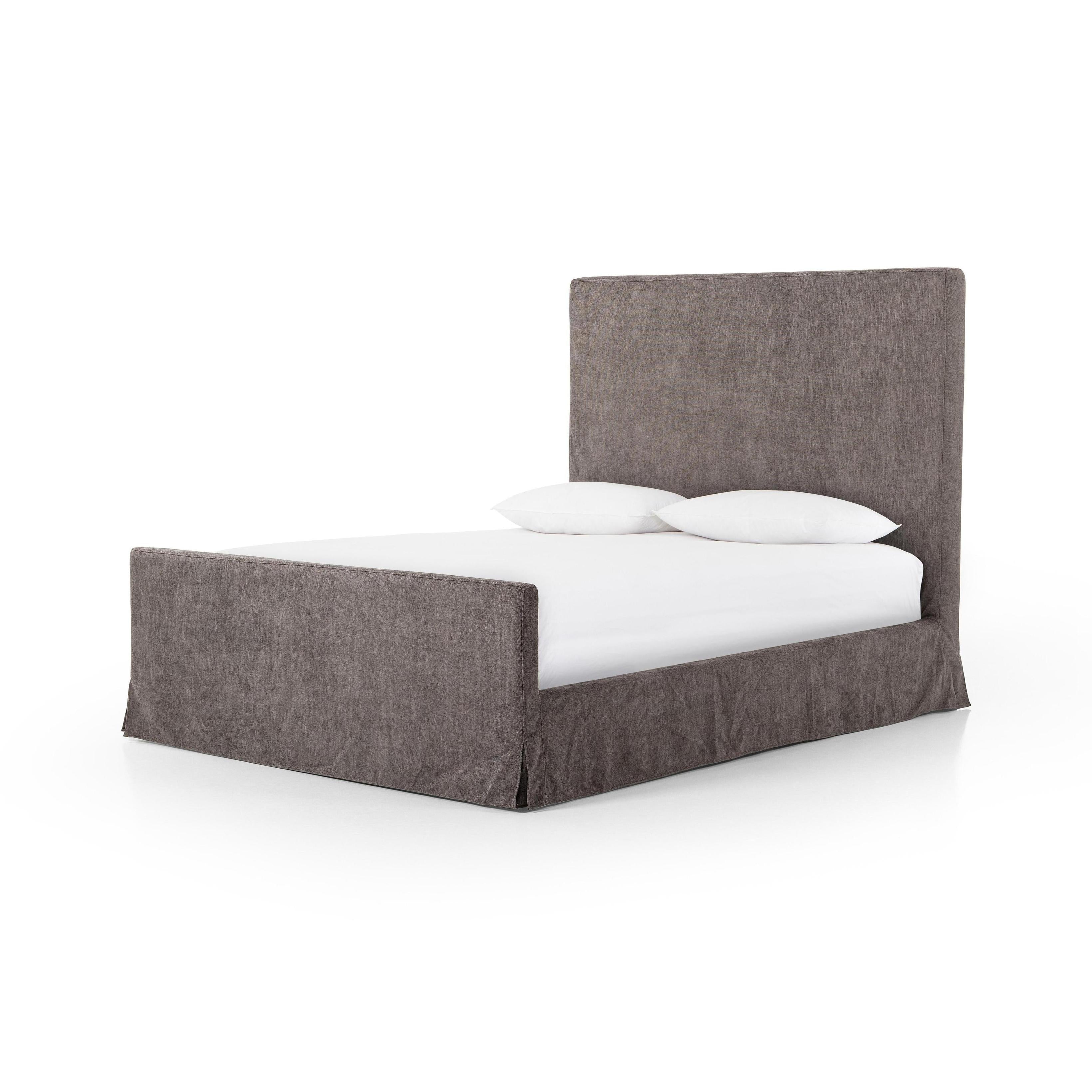 Sabine King Slipcover Bed with High-Rise Headboard and Removable Cover