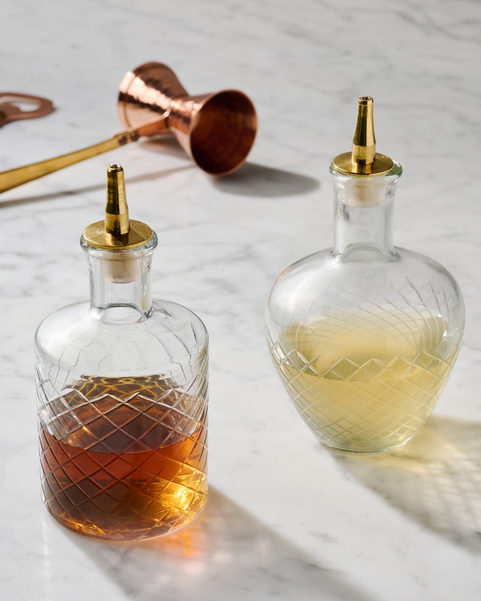 Vintage-Inspired Etched Glass Bottle