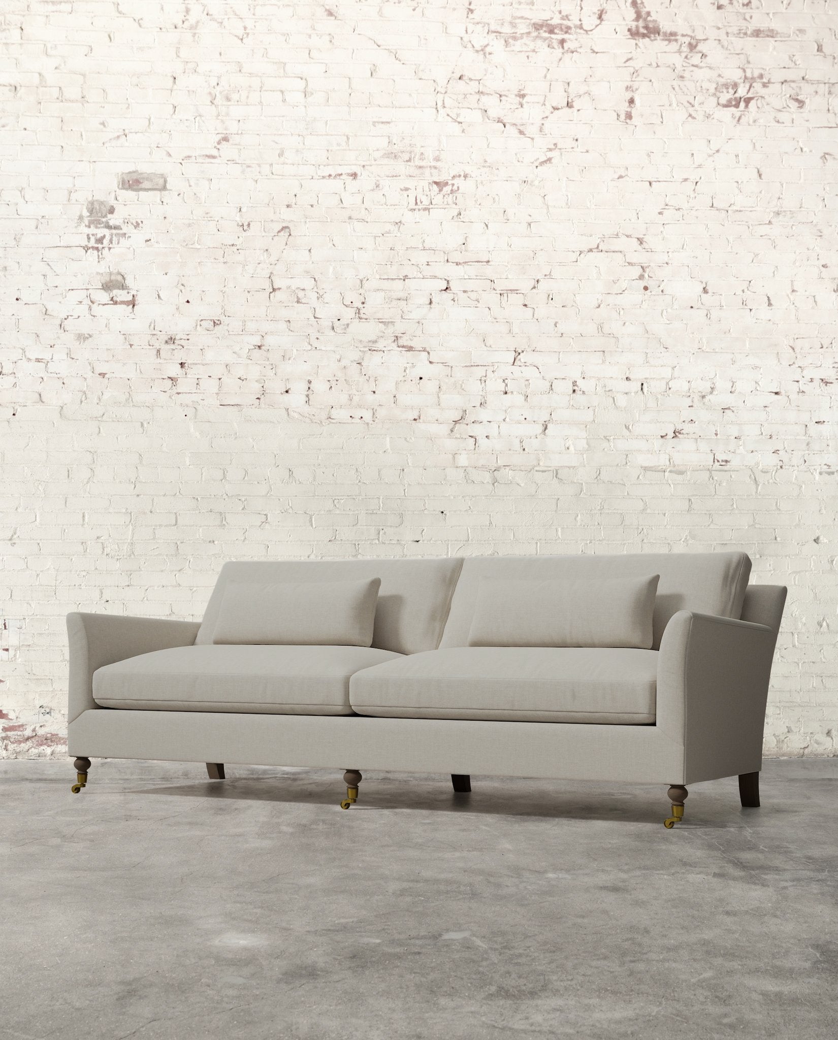 Alfie 97" Sofa with Brass Casters