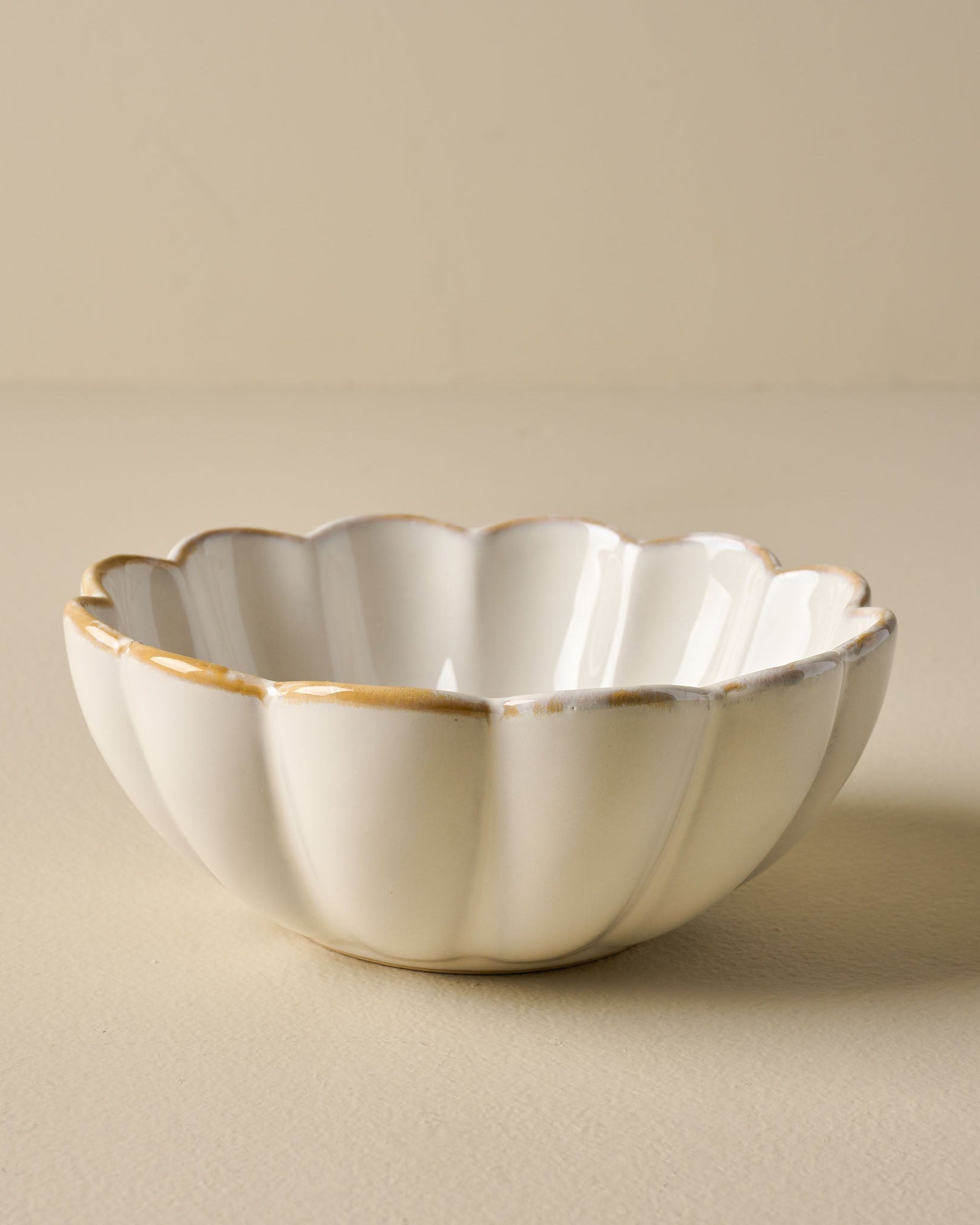 Cream Scalloped Cereal Bowl