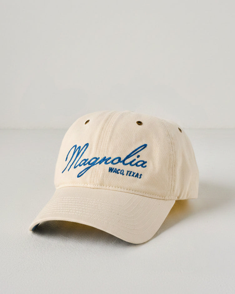 Magnolia Embroidered Script Cream Hat