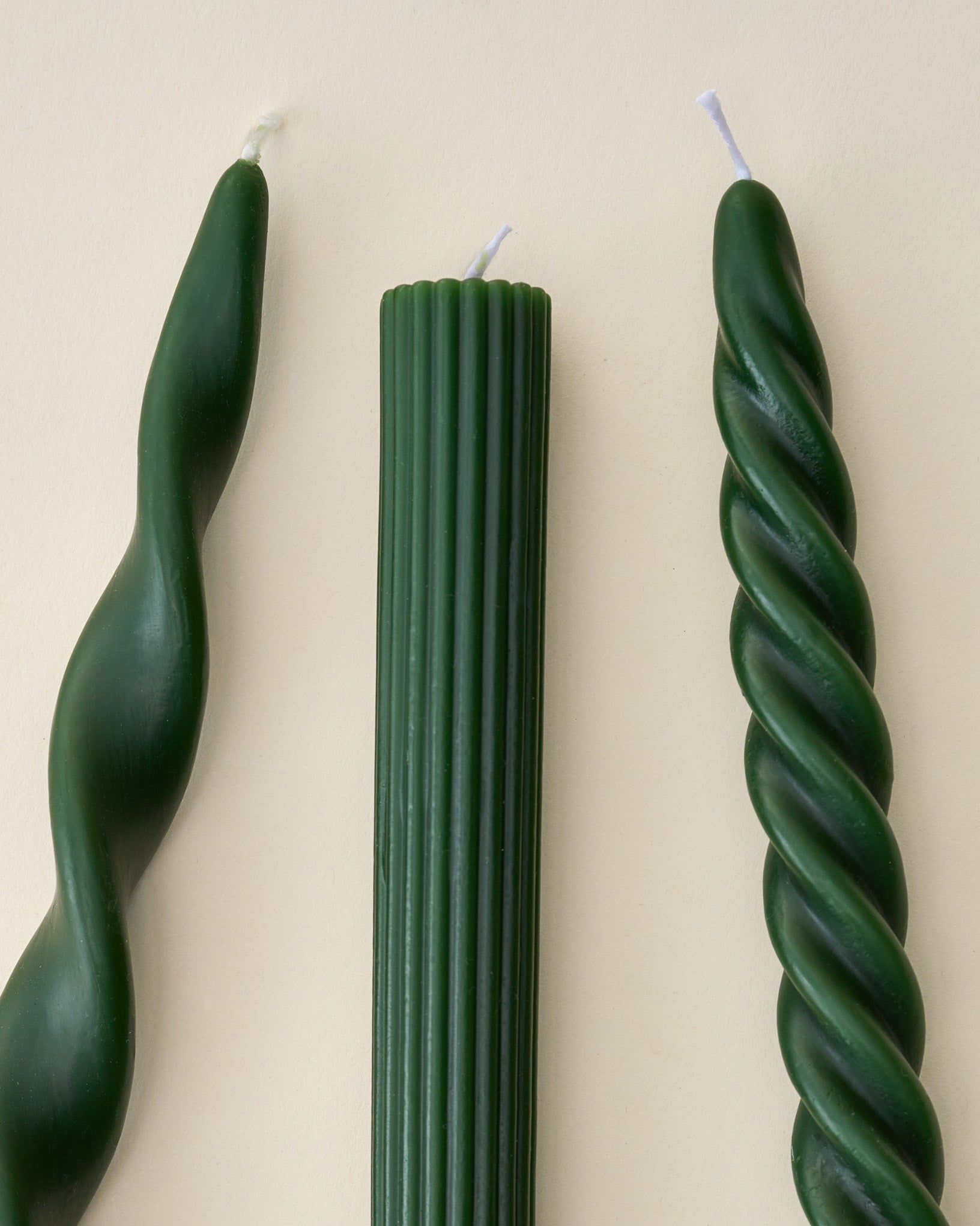 Assorted Drippy Taper Candle - Olive
