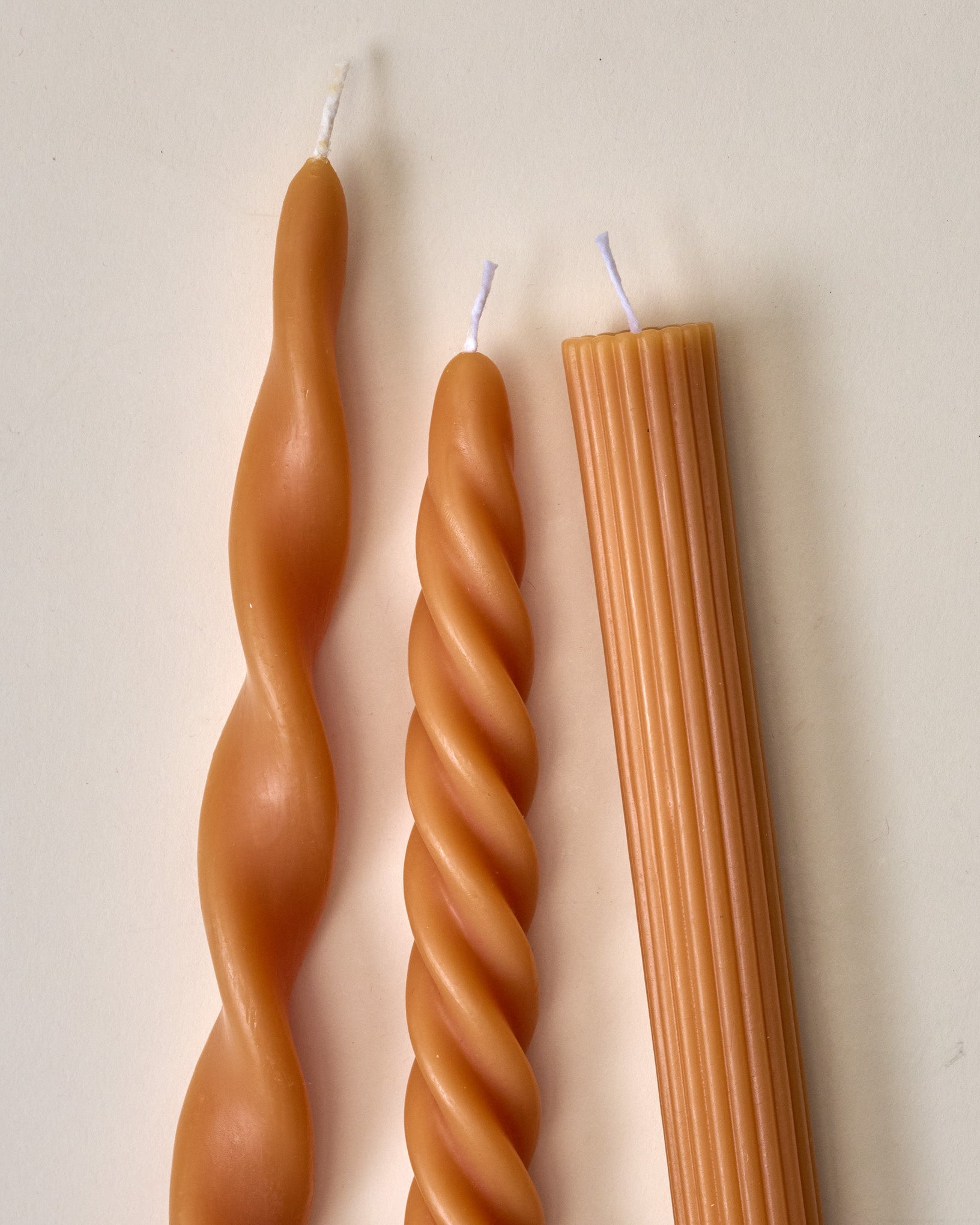 Assorted Drippy Taper Candle - Natural Beeswax