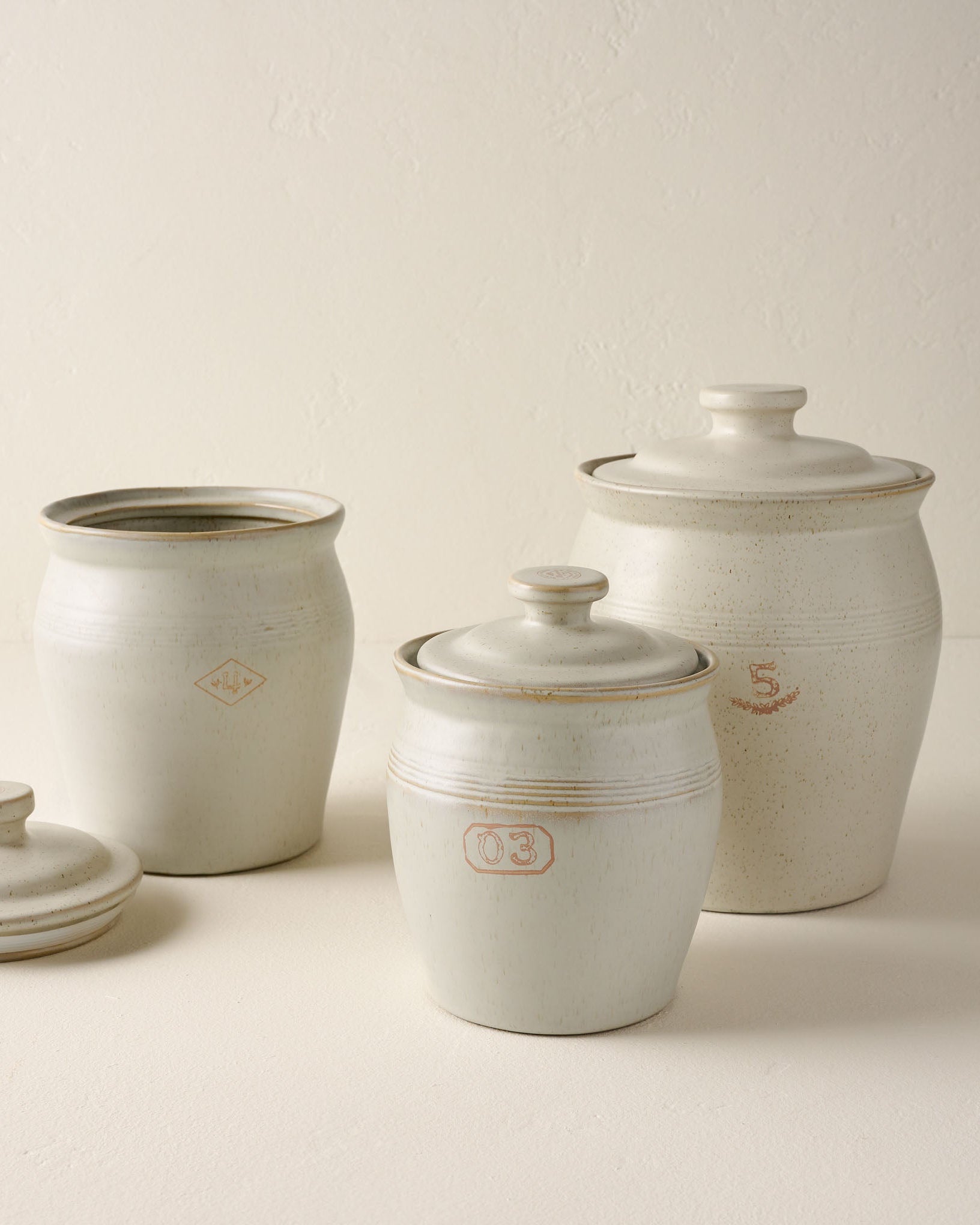 French Grey Embossed Stripe Canister