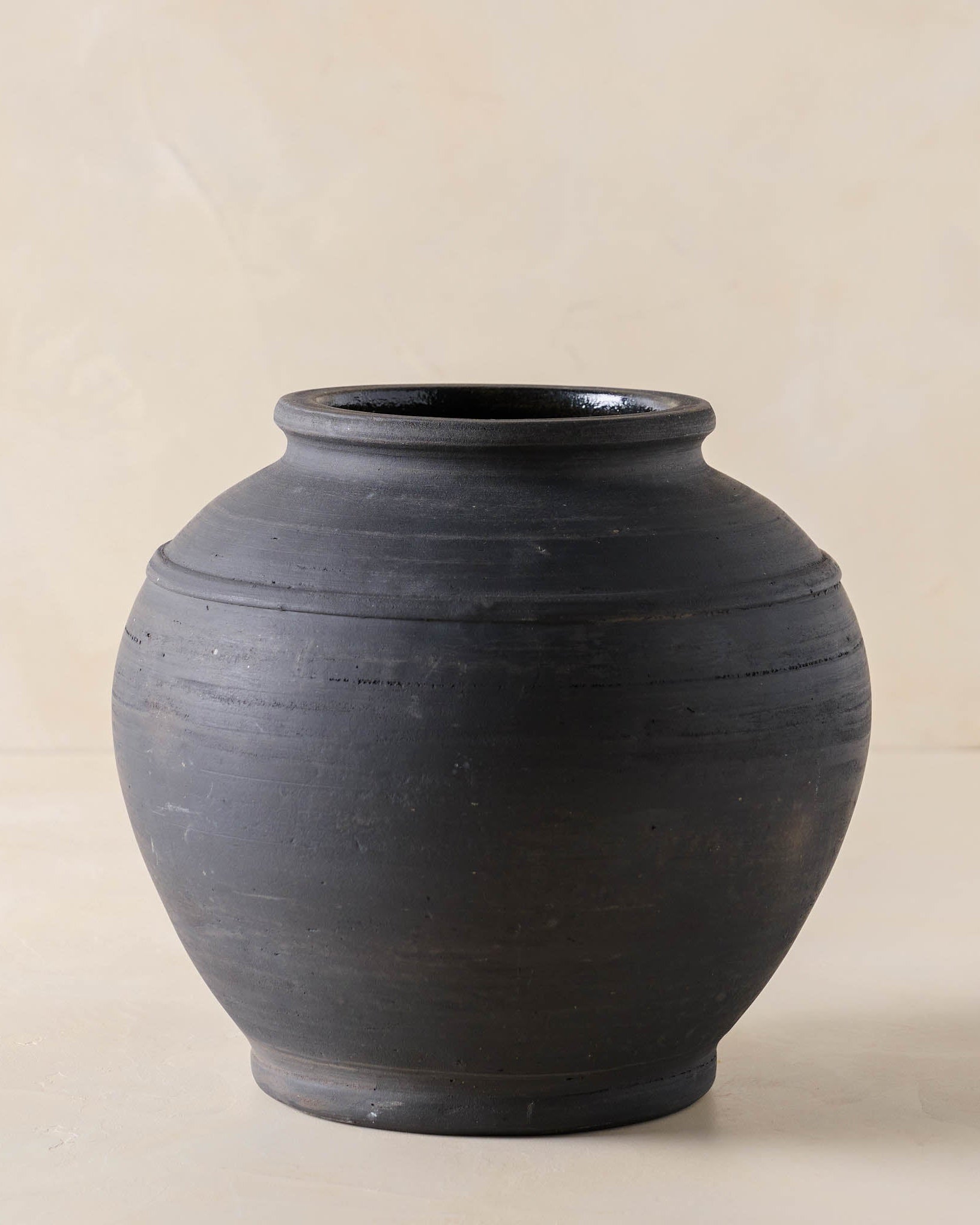 Rustic Black Hand-Made Vase
