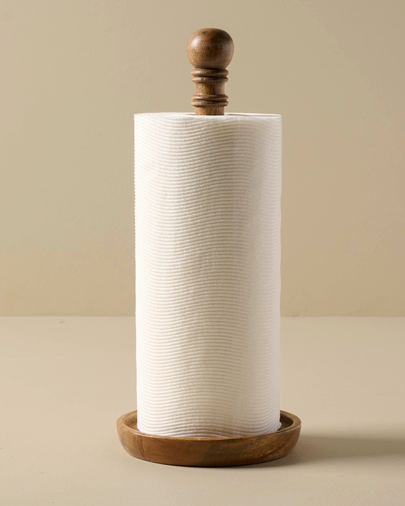 Antiqued Wood Paper Towel Holder