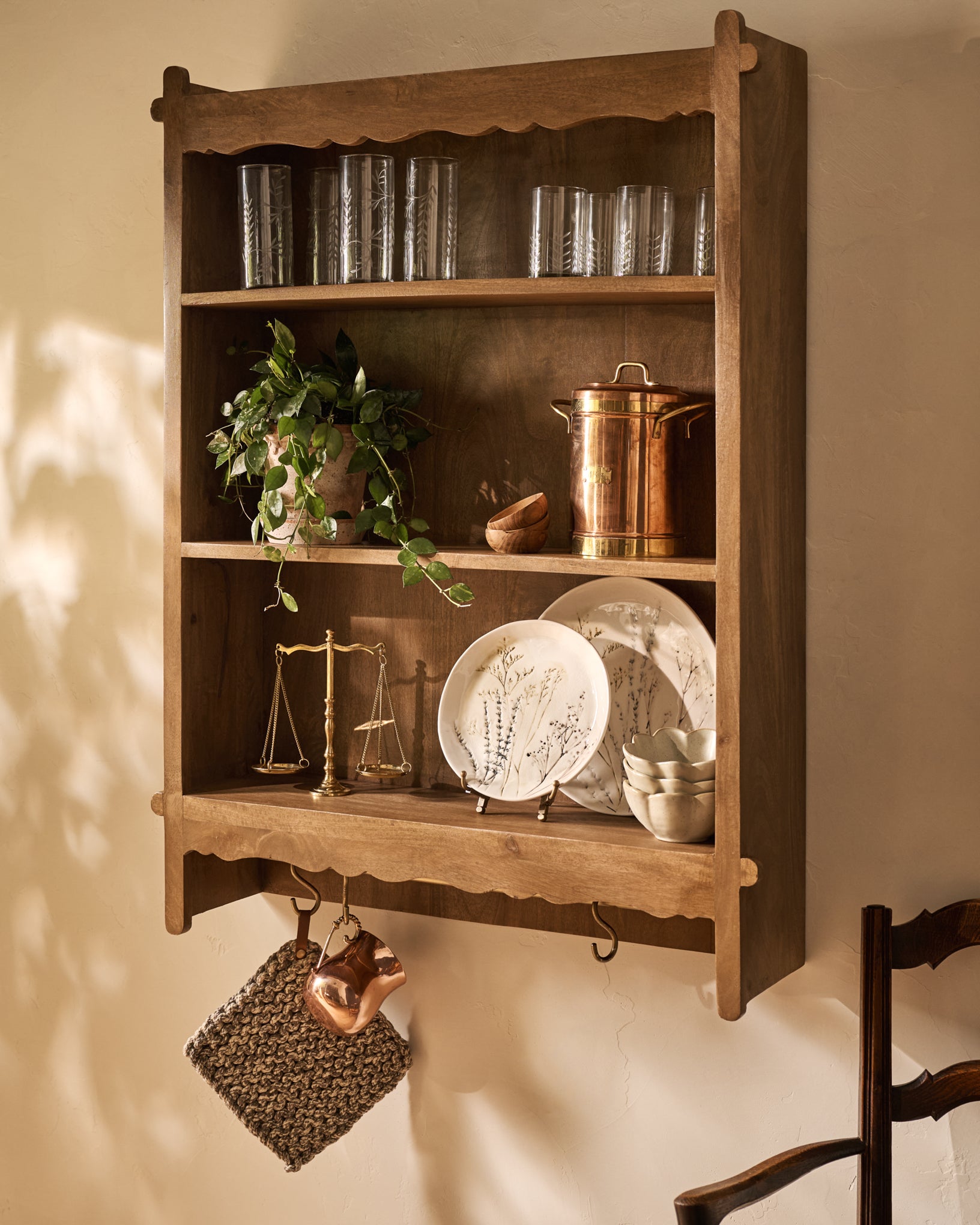 Daphne Wooden Wall Shelf