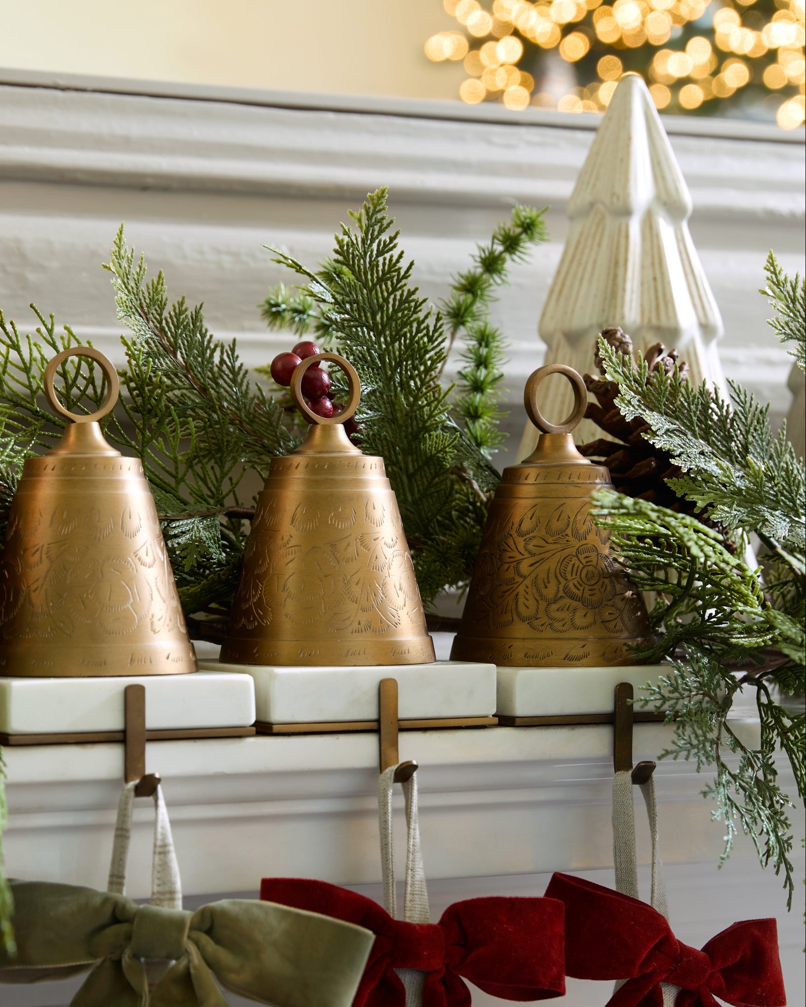 Antiqued Bell Stocking Holder