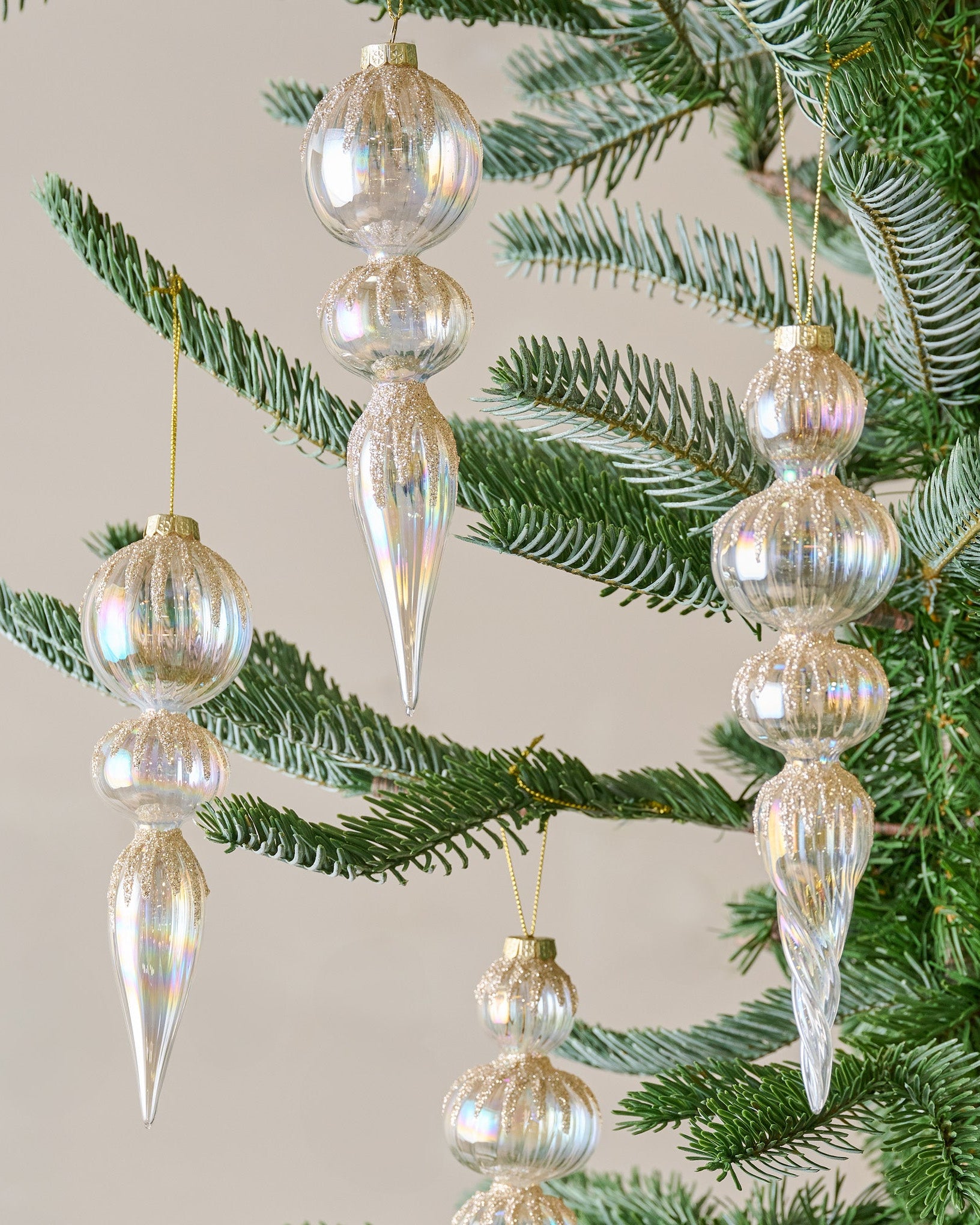 Winter Splendor Finial Ornament, Set of 4