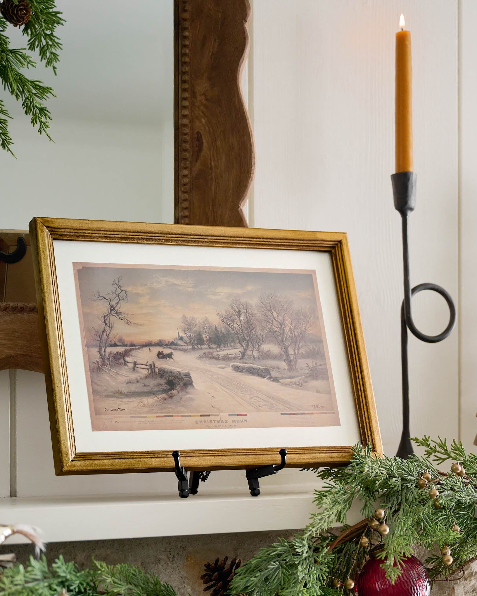 Vintage Christmas Morn Framed Print
