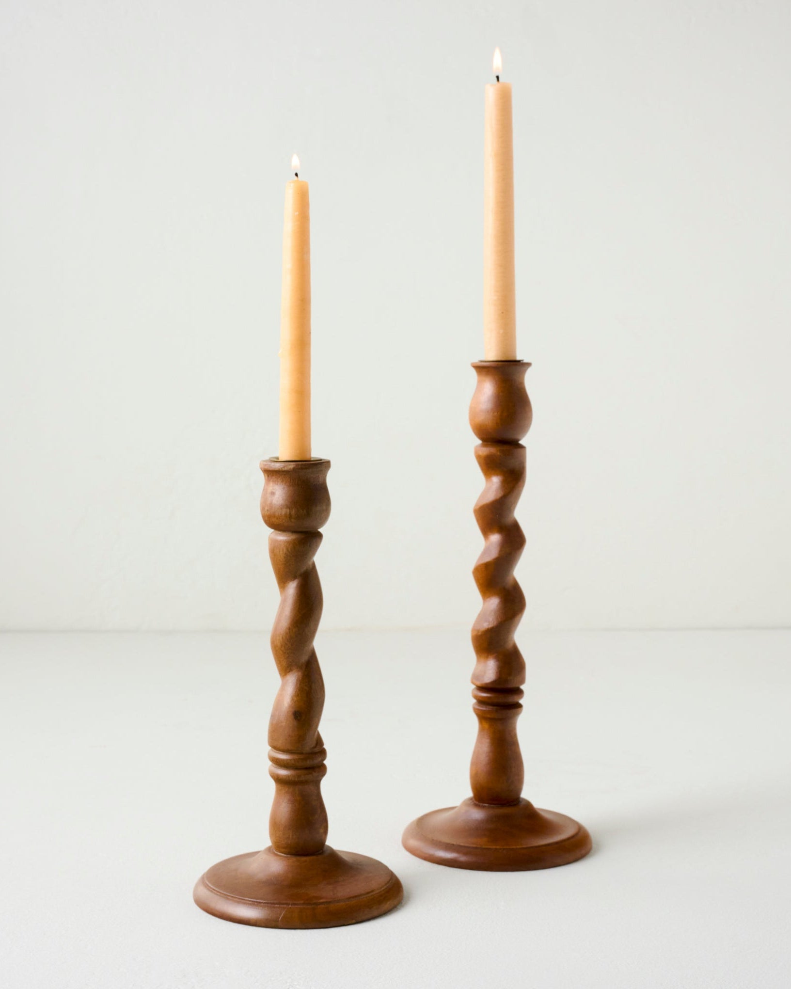 Wooden Barley Twist Taper Holder