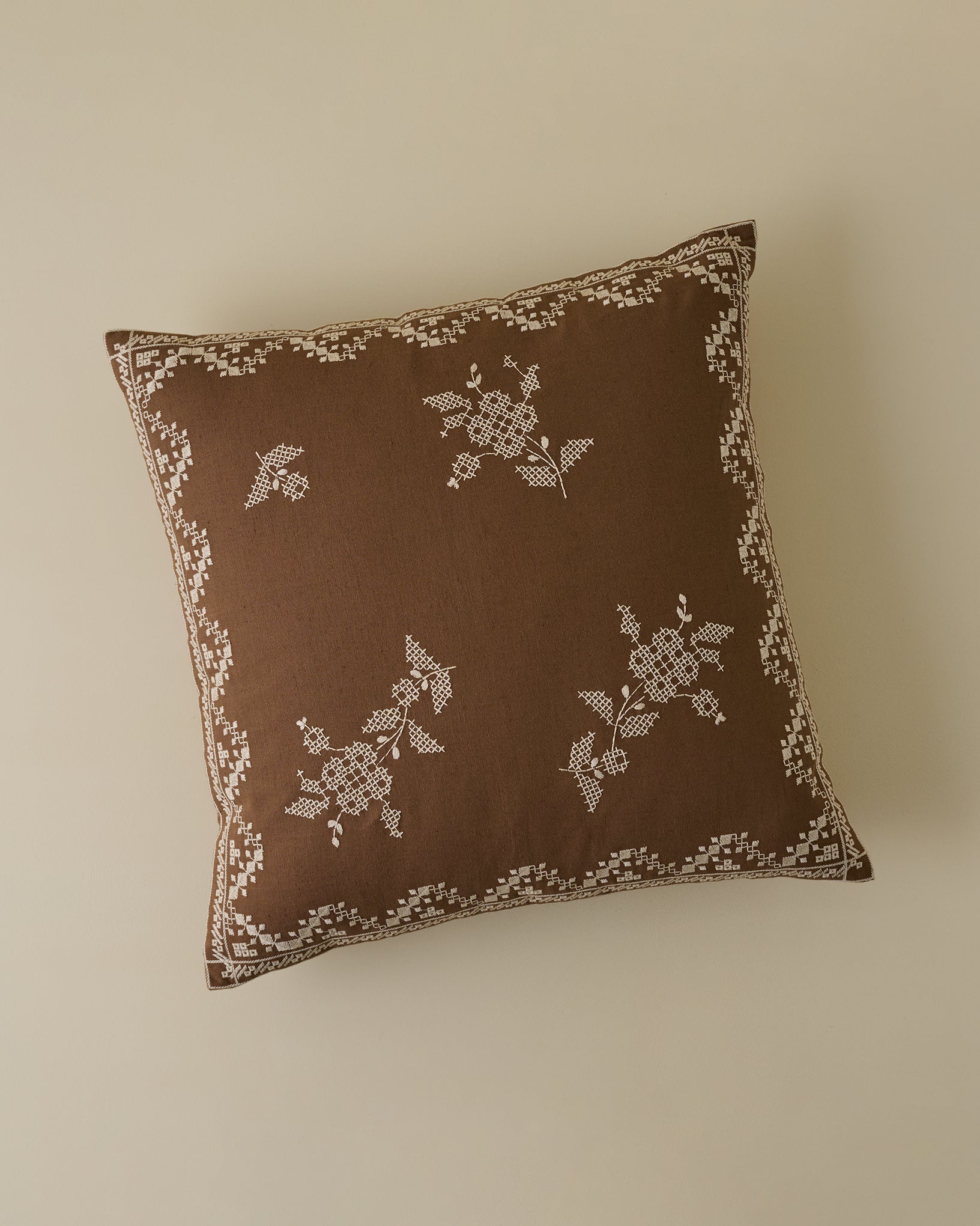 Lacey Embroidered Throw Pillow