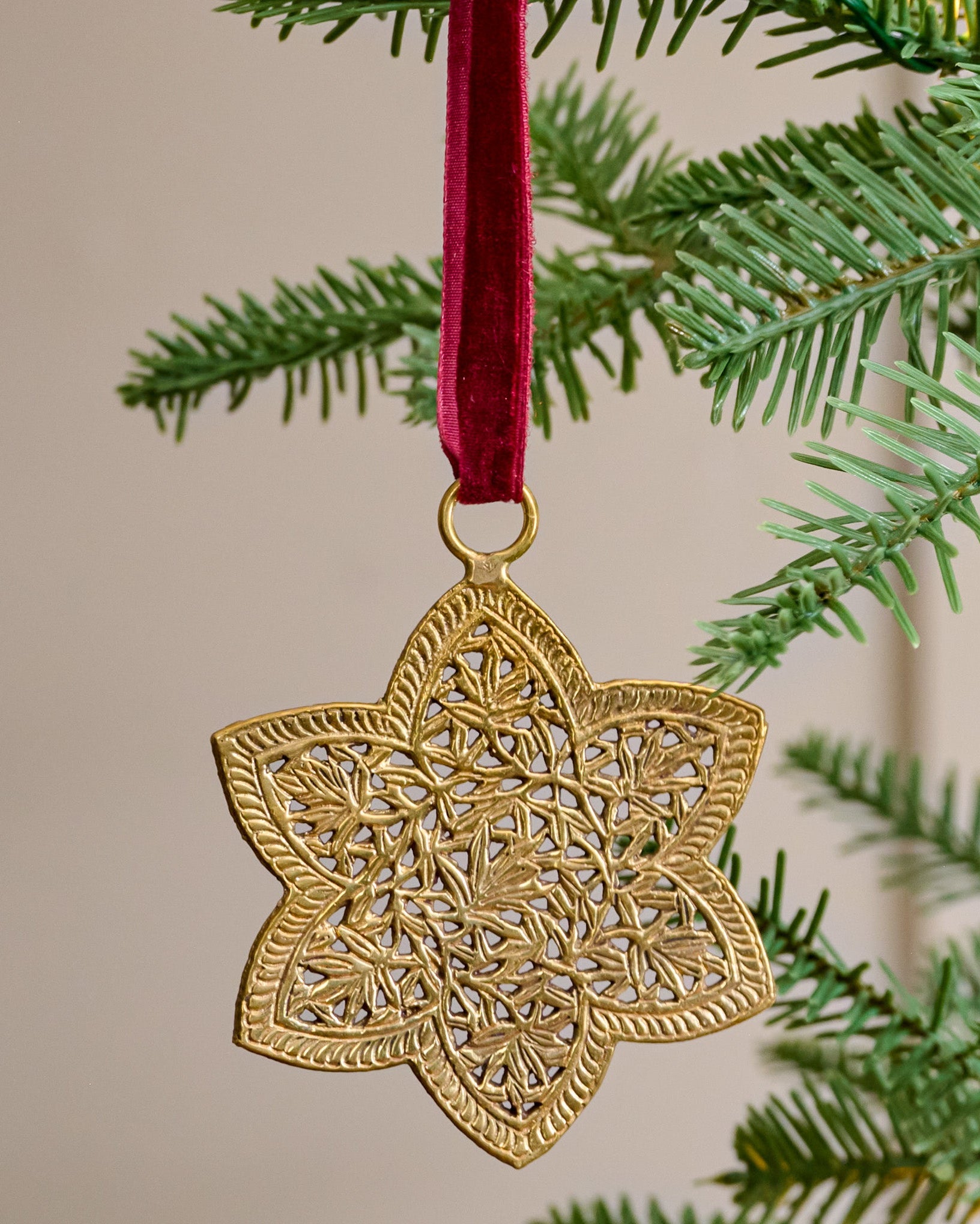 Ornate Brass Star Ornament
