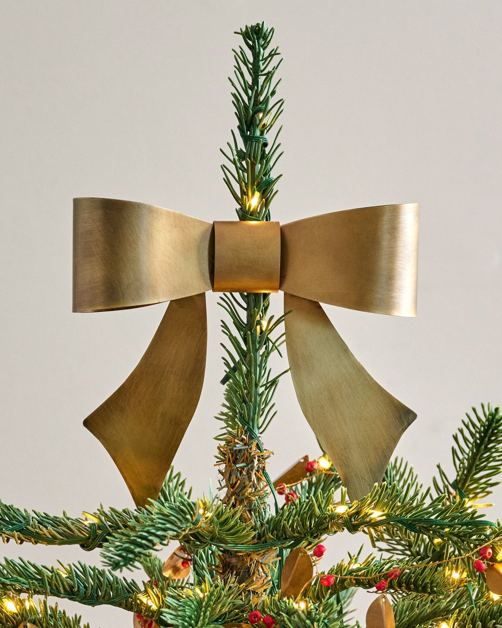 Clara Brass Bow Tree Topper