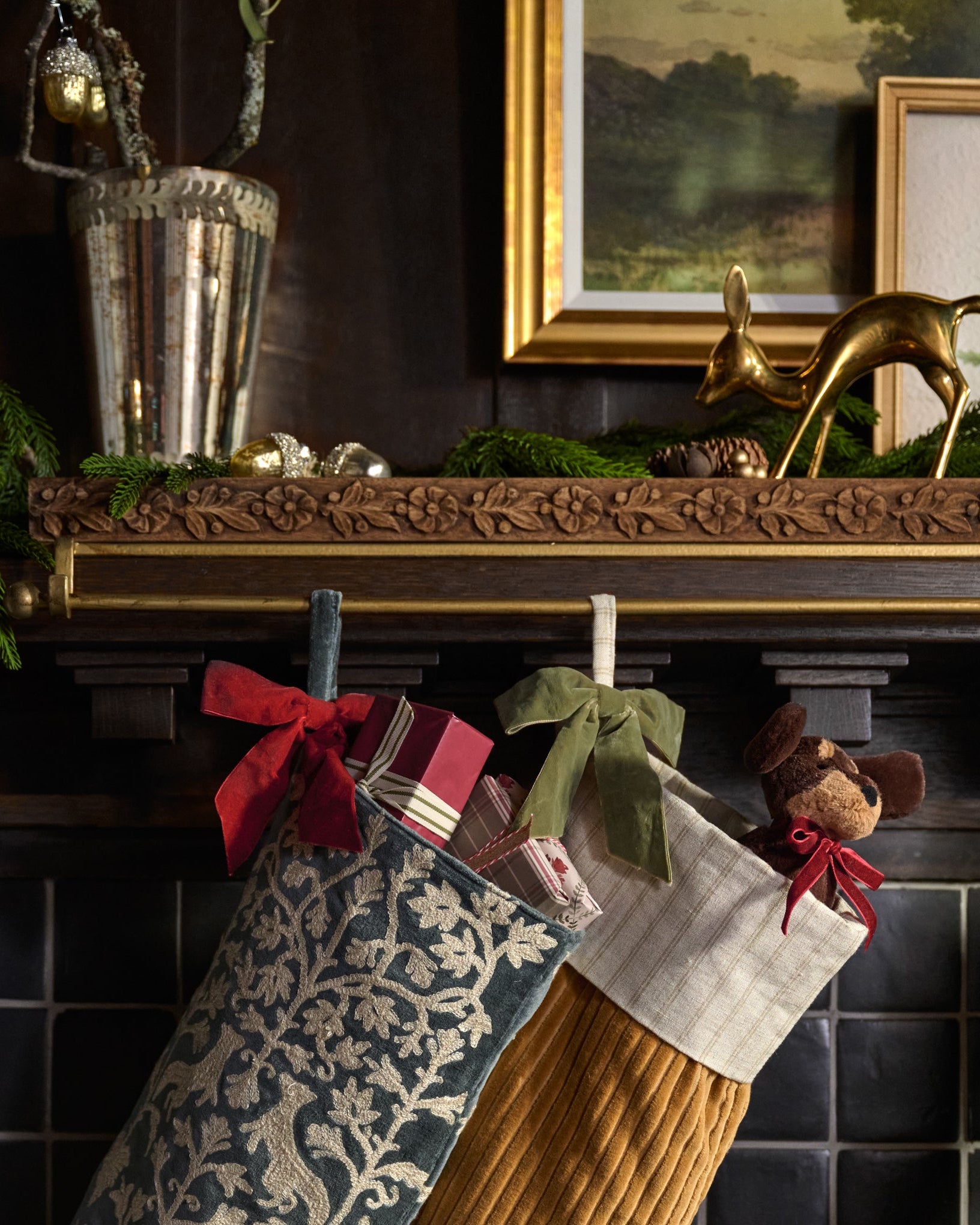 Eleanor Carved Wood Stocking Holder