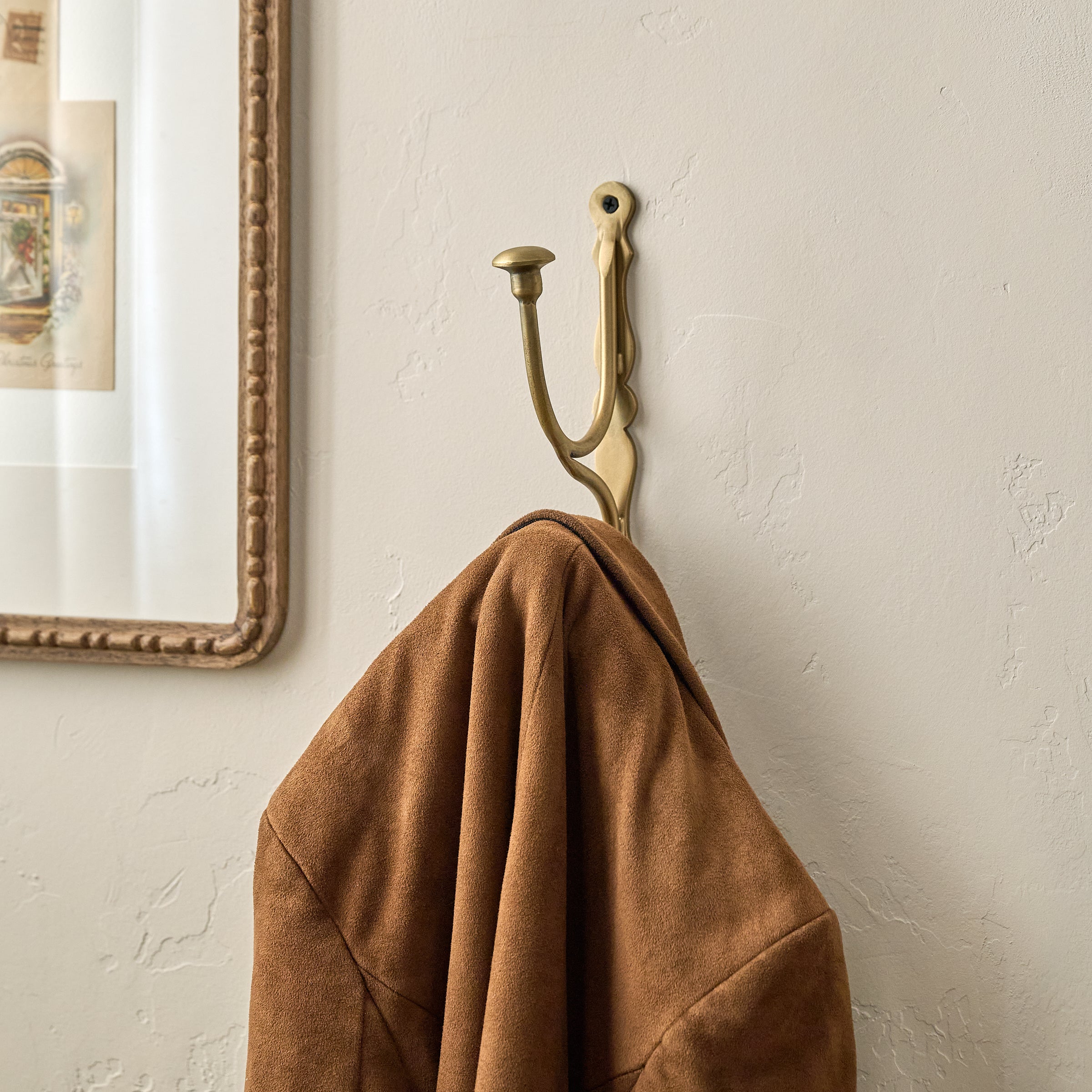 Mia Antiqued Brass Wall Hook