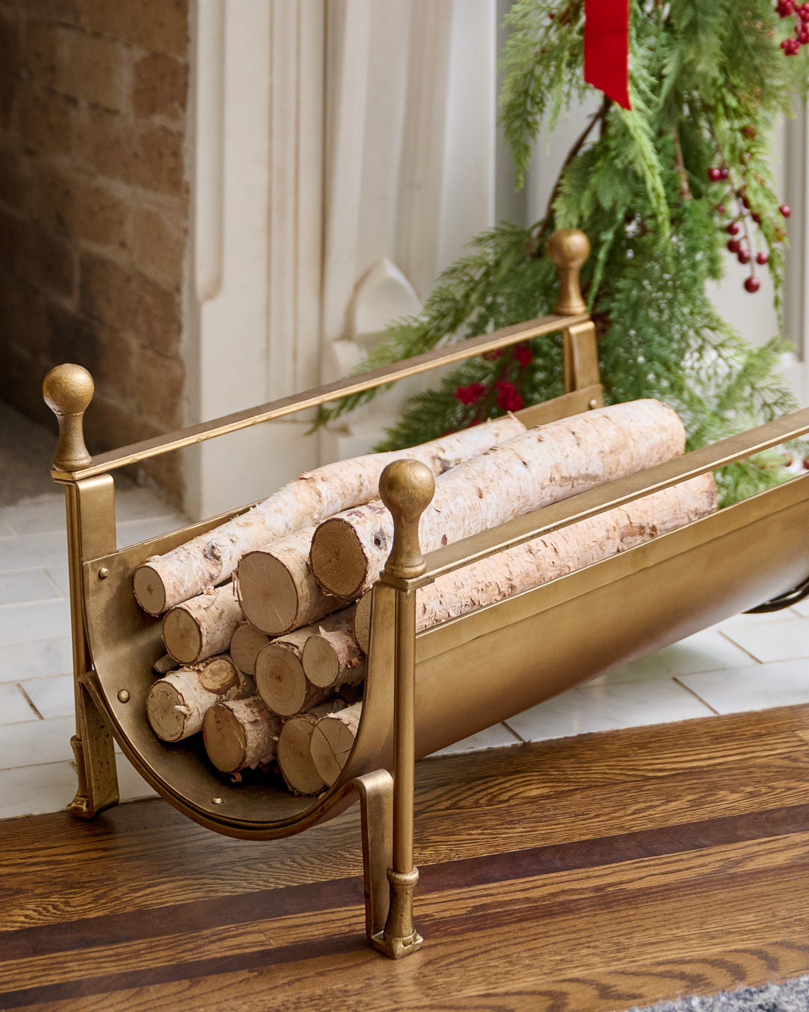 Shepherd Brass Log Holder
