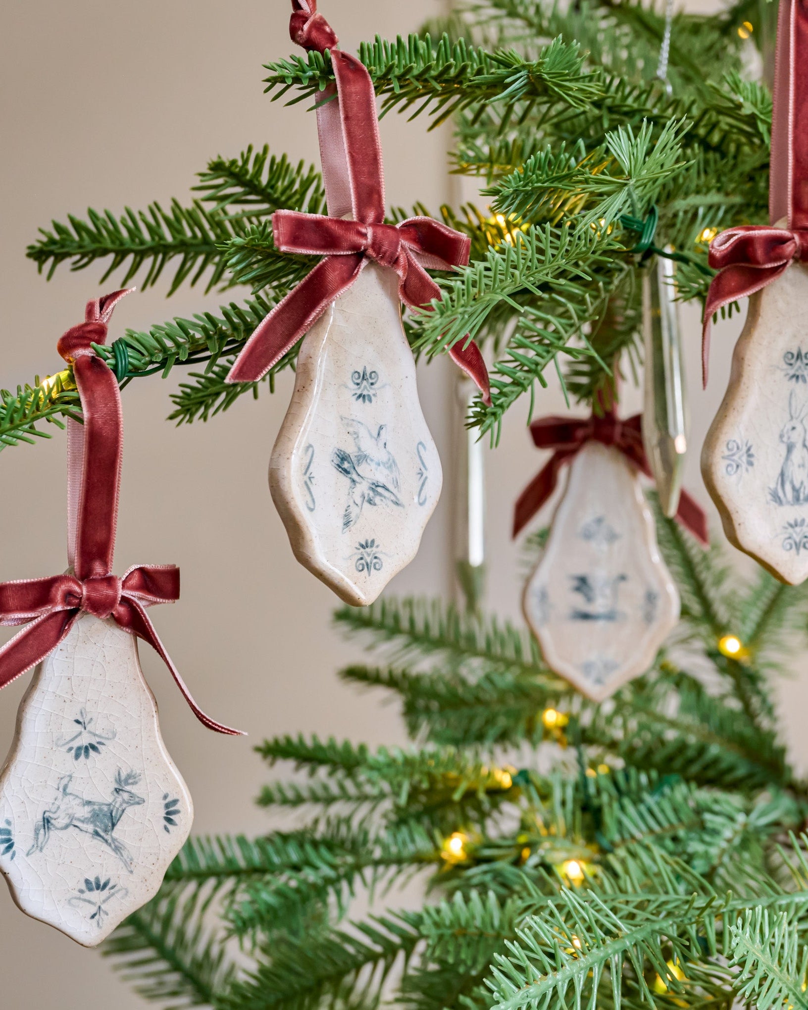 Enchanted Forest Tile Ornaments  - Set of 4