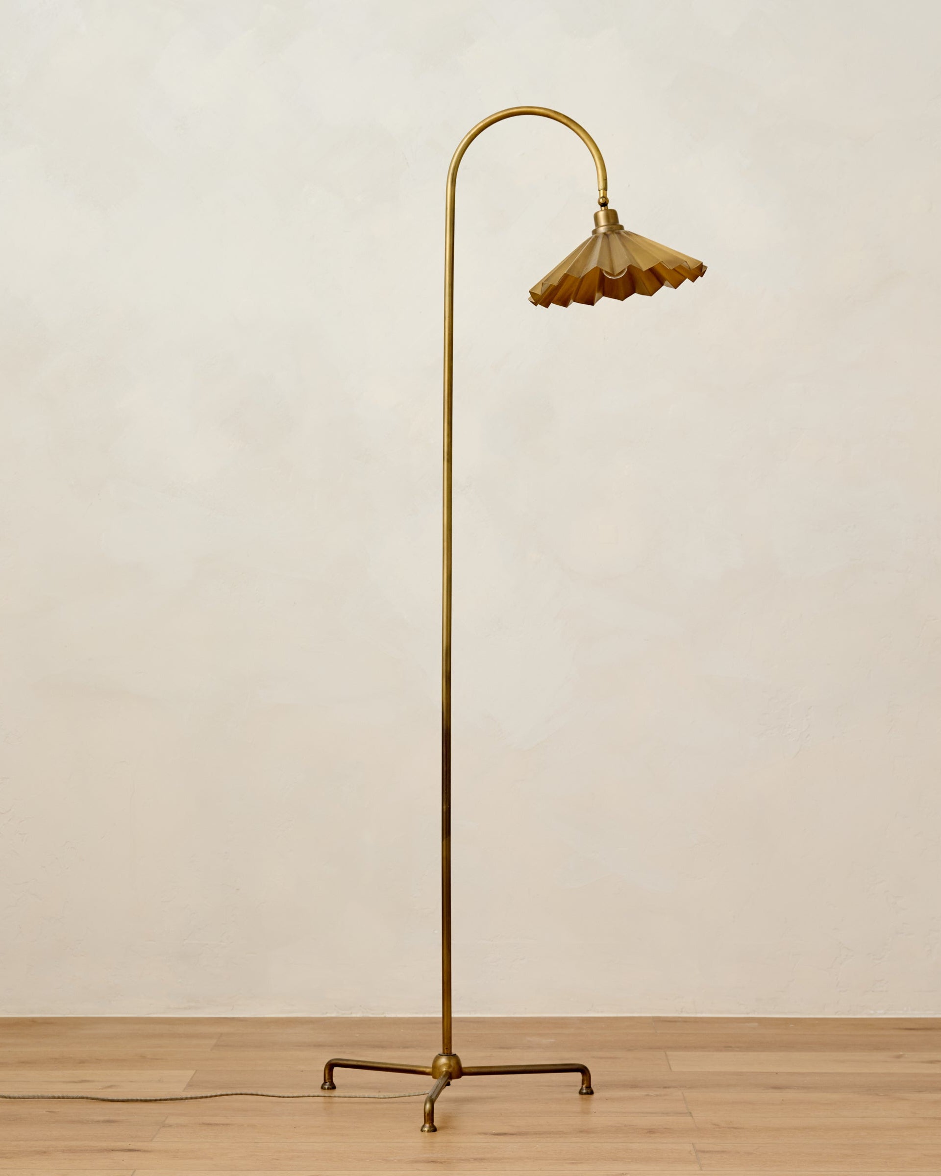Brass Pleat Floor Lamp