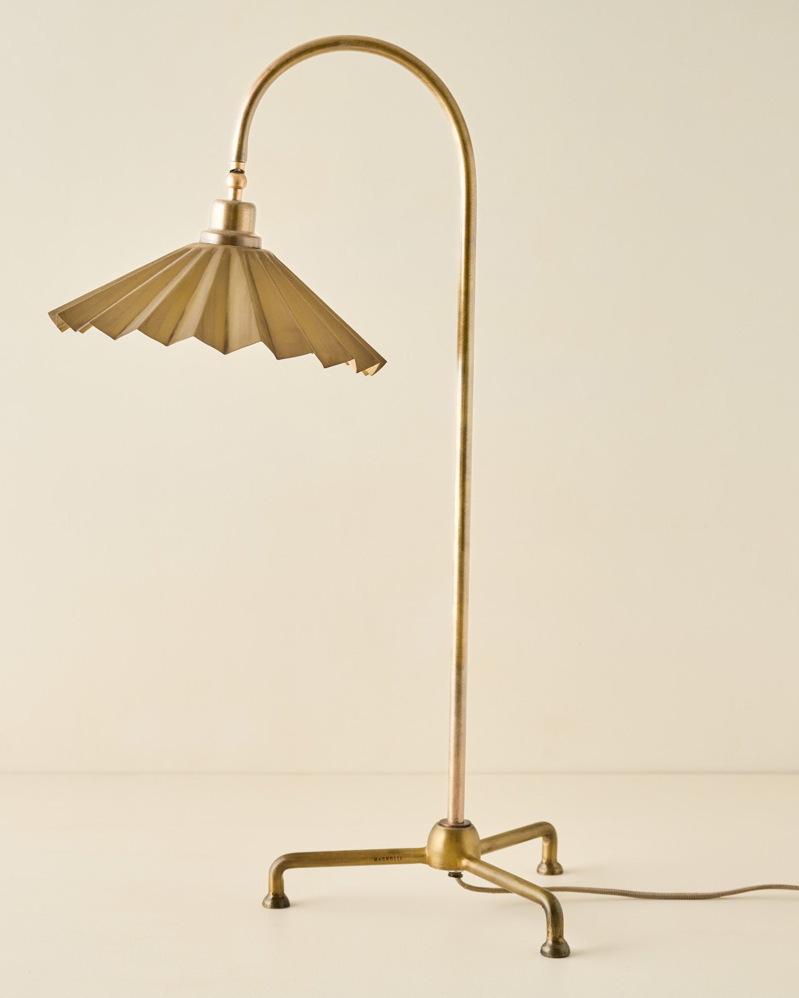 Oversized Brass Pleat Task Lamp