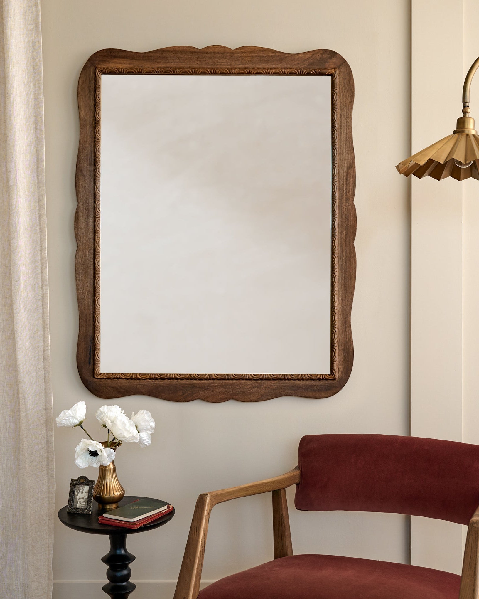 Caroline Carved Wood Mirror