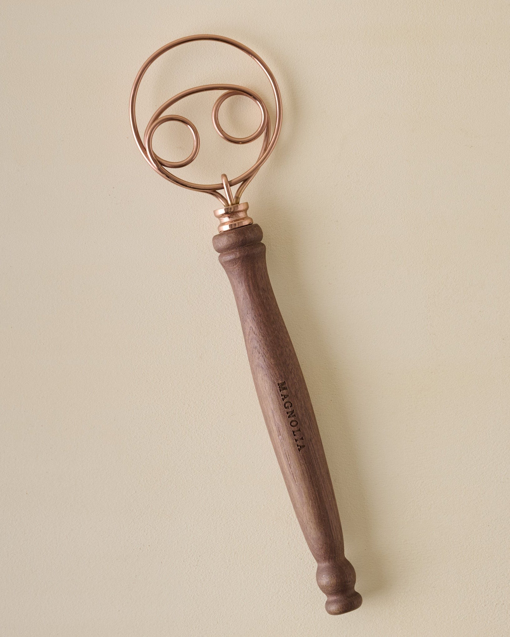 Vintage-Inspired Walnut + Copper Dough Whisk