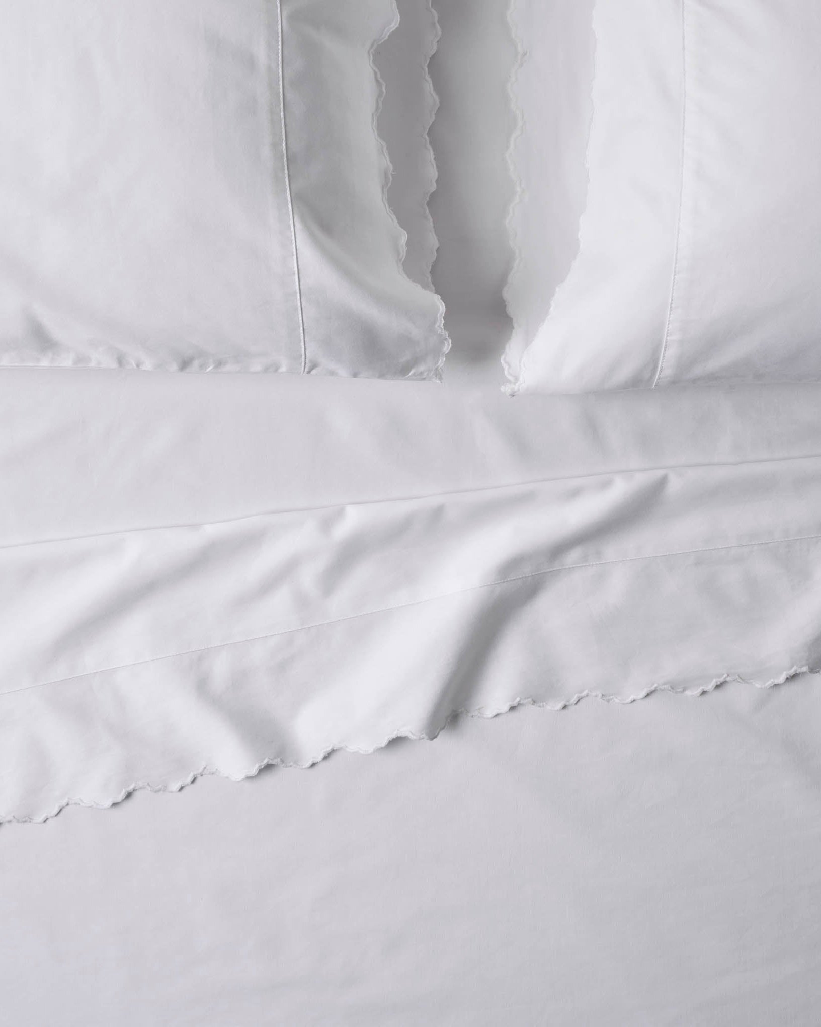 Optic White Scalloped Edge Sheet Set