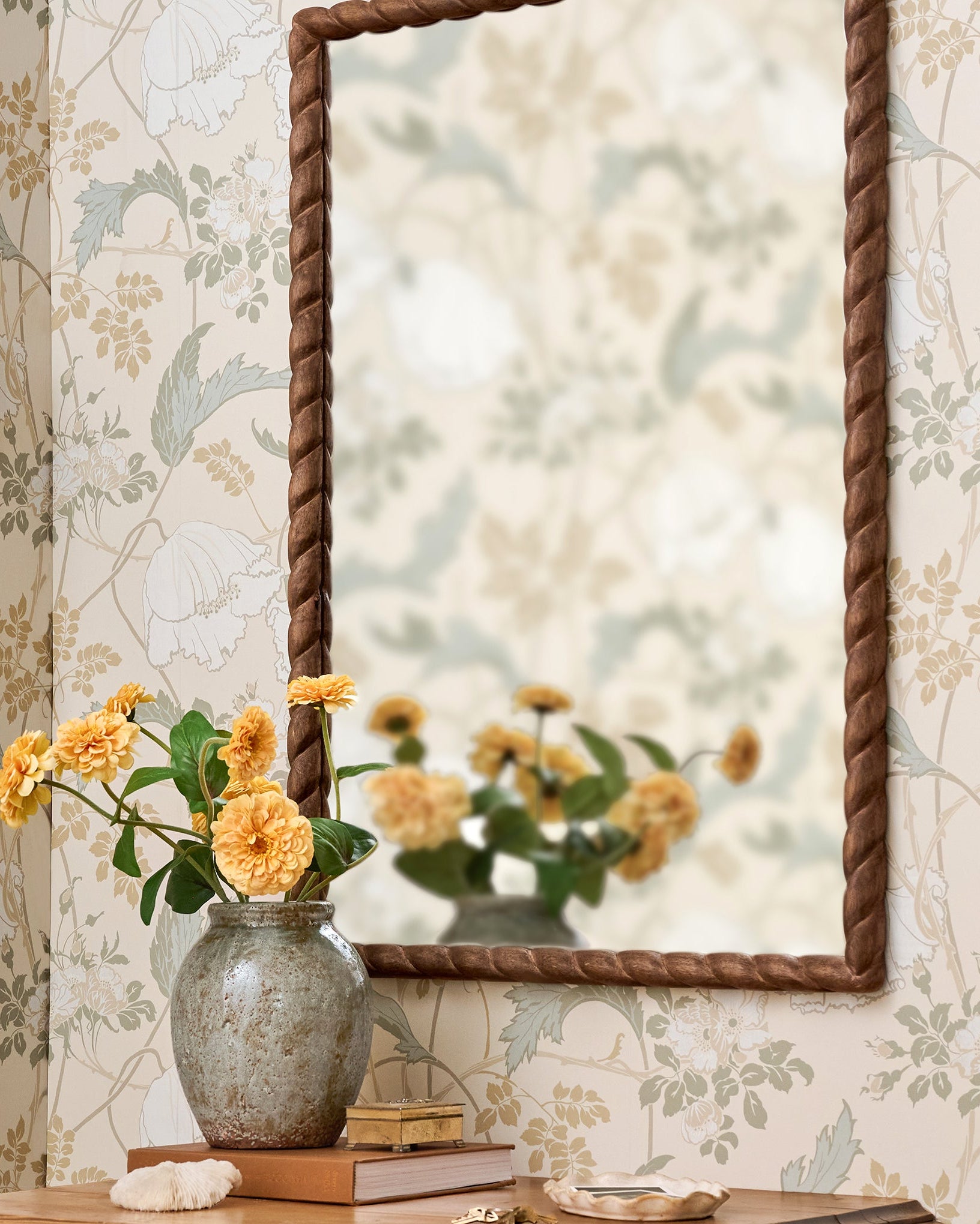 Turned Wood Vanity Mirror