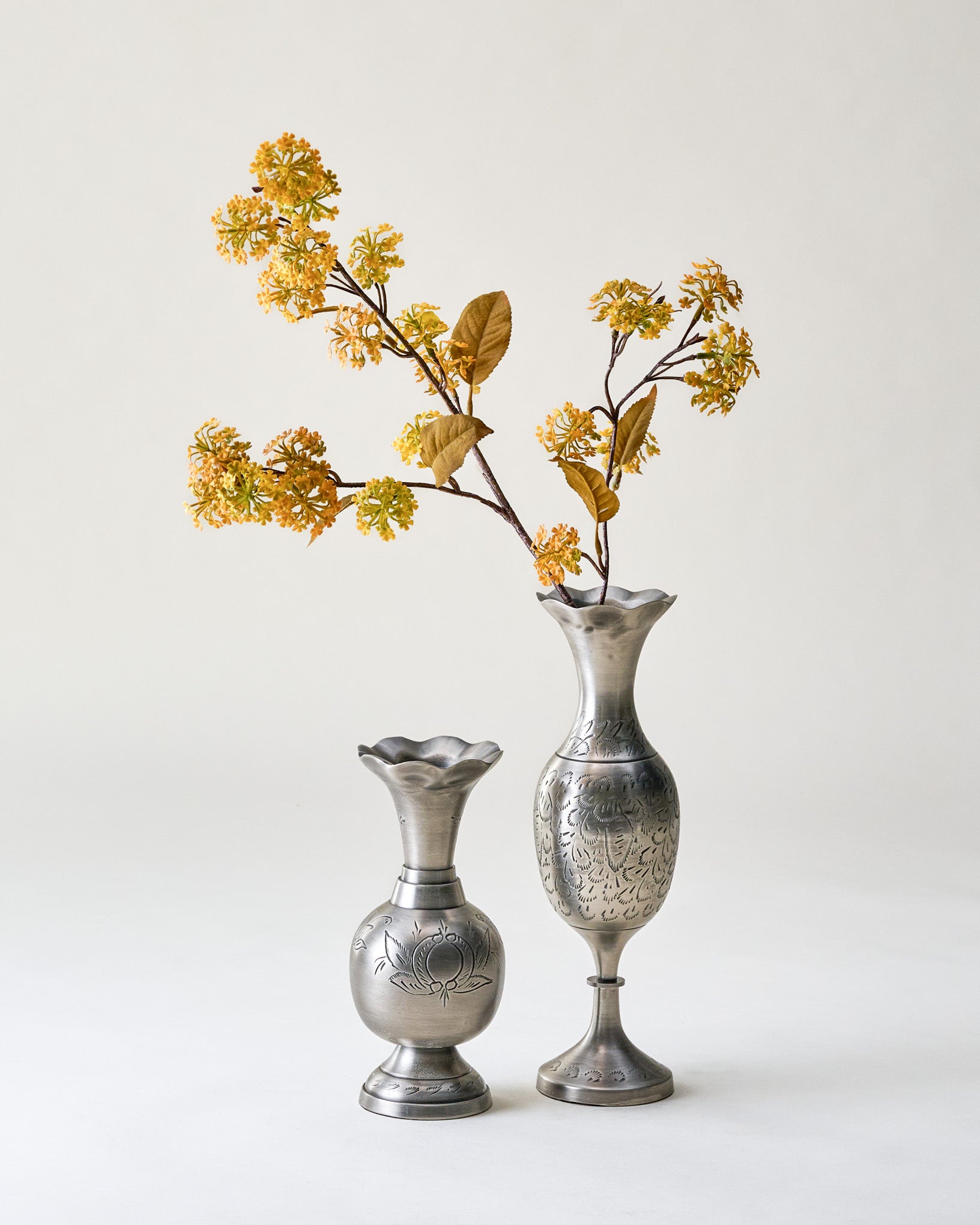 Gwendolyn Pewter Etched Vase