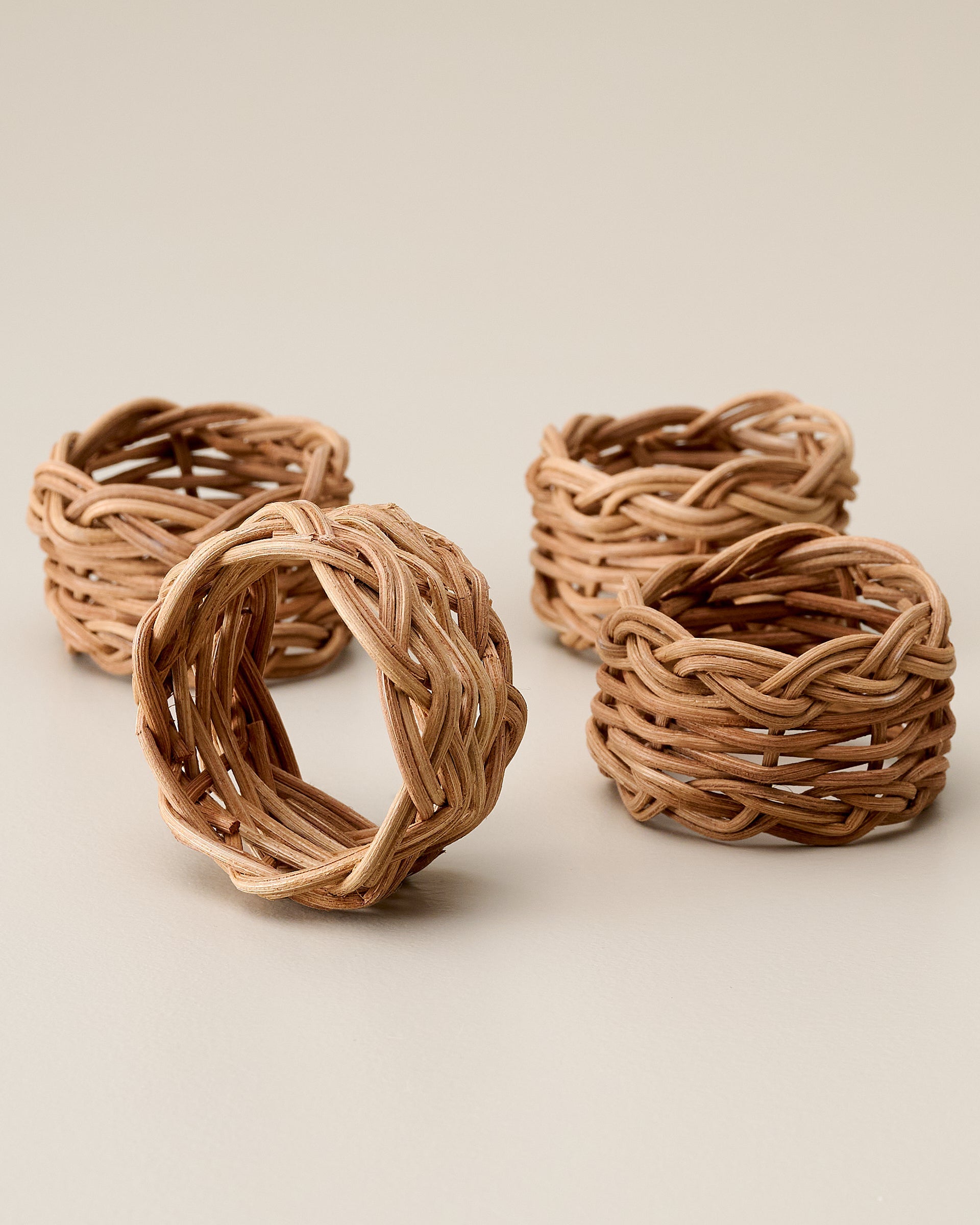 Rattan Napkin Ring Set of 4