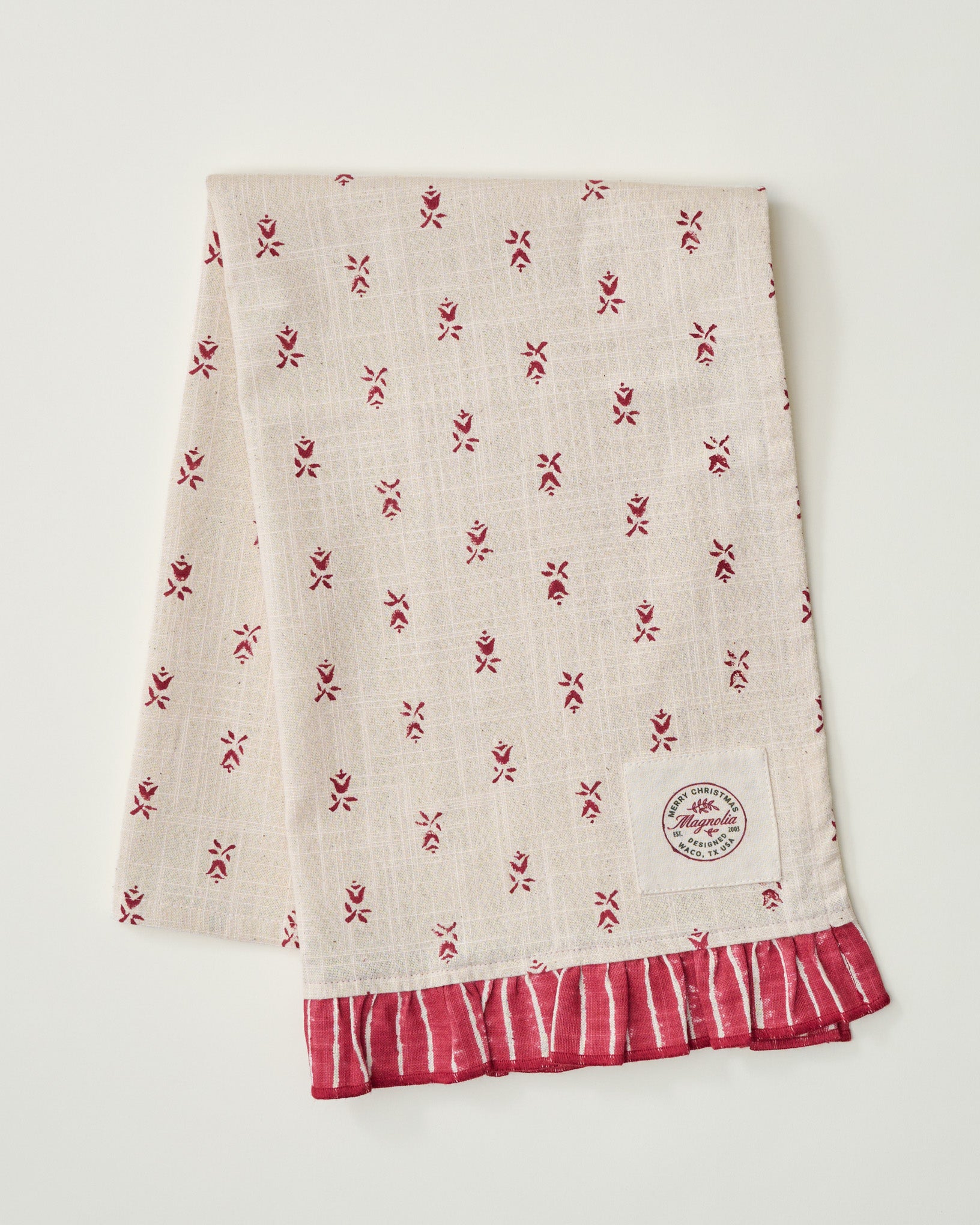 Tulip Block Print Tea Towel