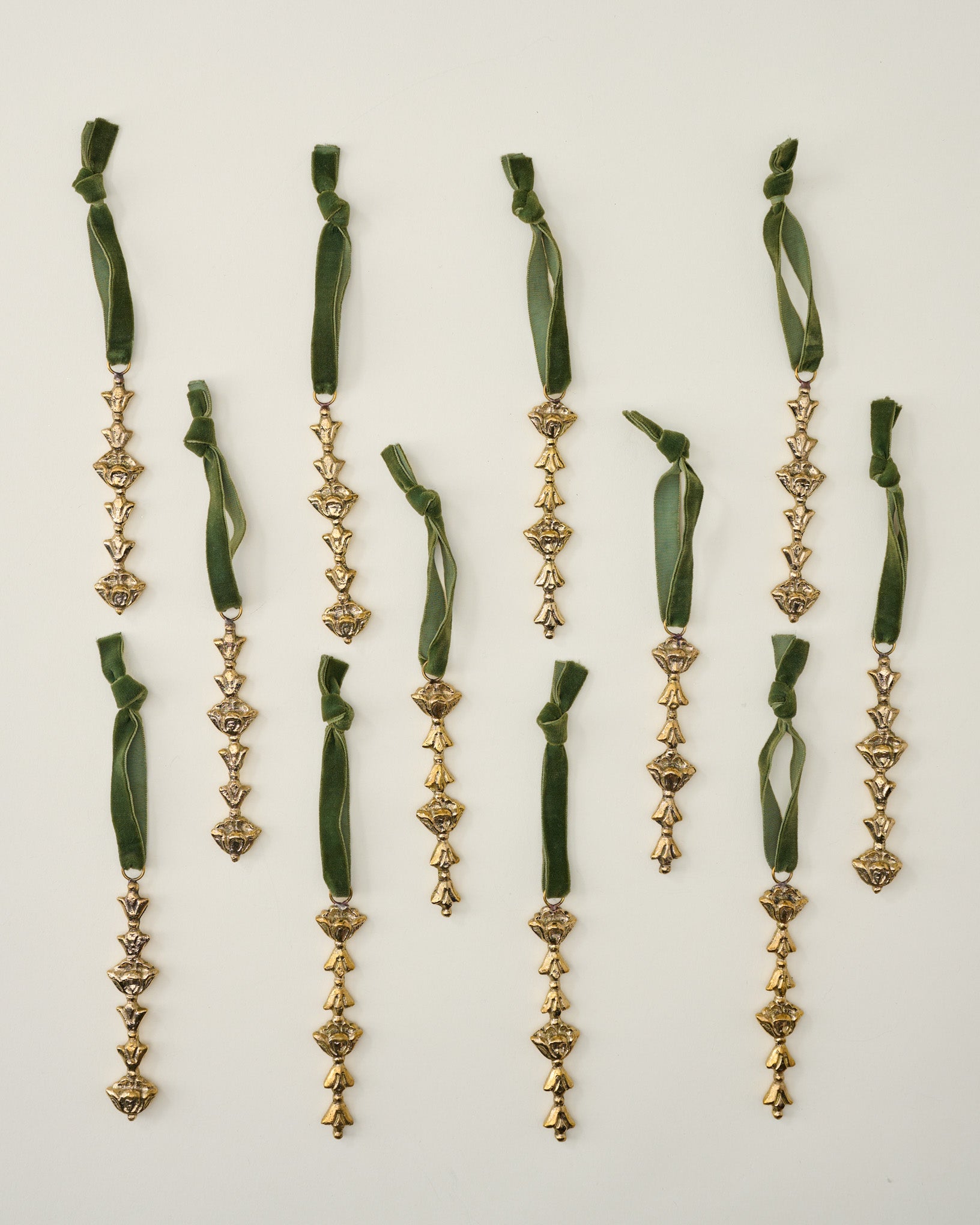 Solid Brass Tulip Icicle Ornament, Set of 12