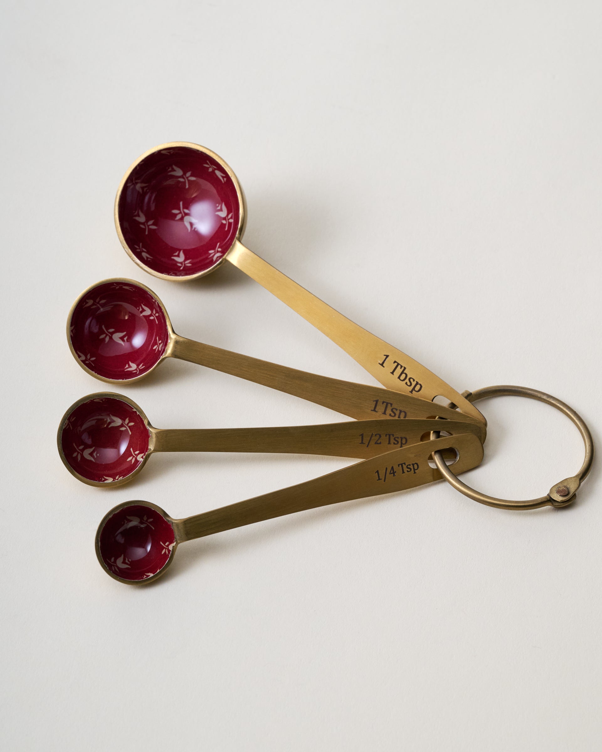 Brass + Enamel Plaid Tulip Spoons