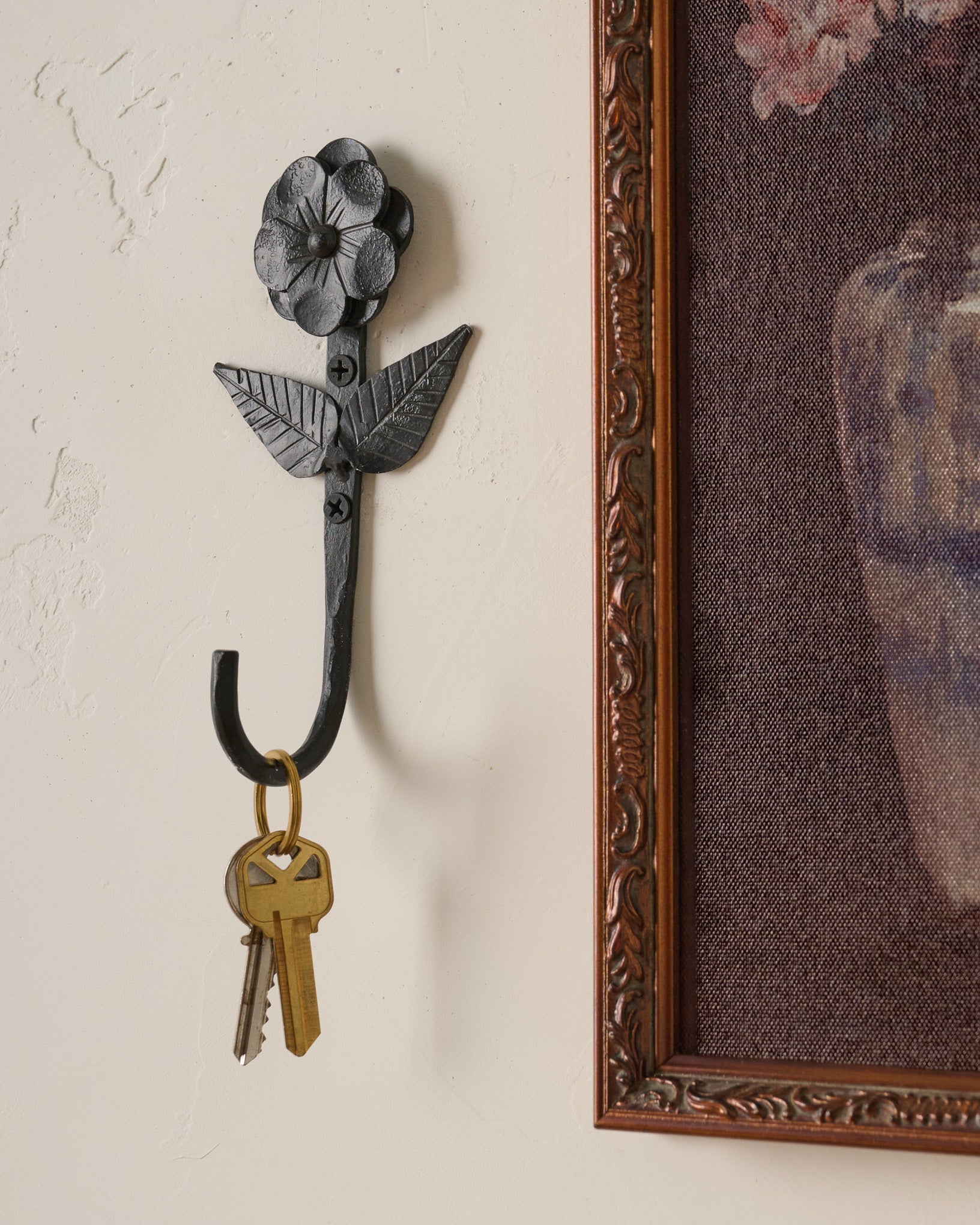 Forged Iron Floral Hook I