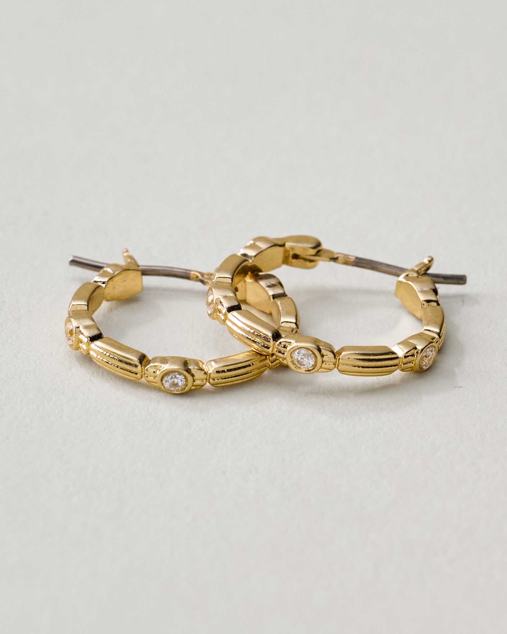 Magnolia Starburst Link Earring Hoops 15MM