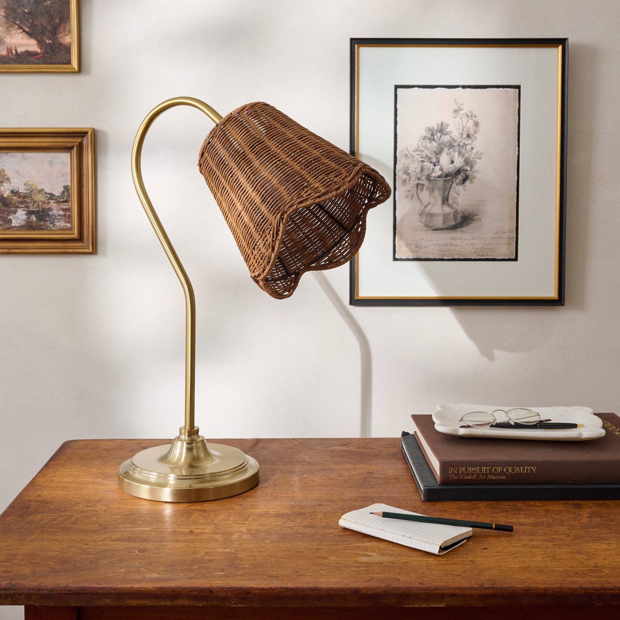 Lucinda Rattan Scallop Task Lamp