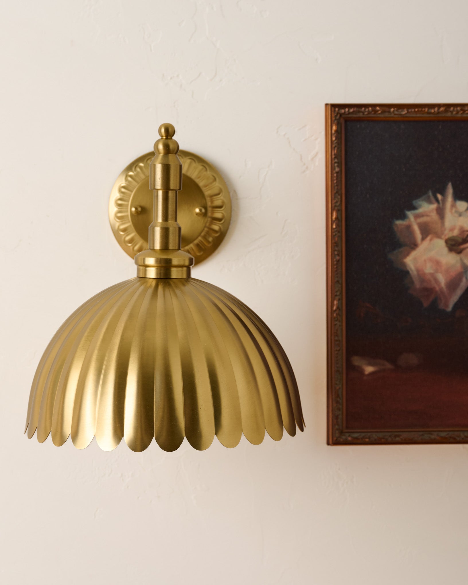 Callan Fluted Brass Wired Sconce
