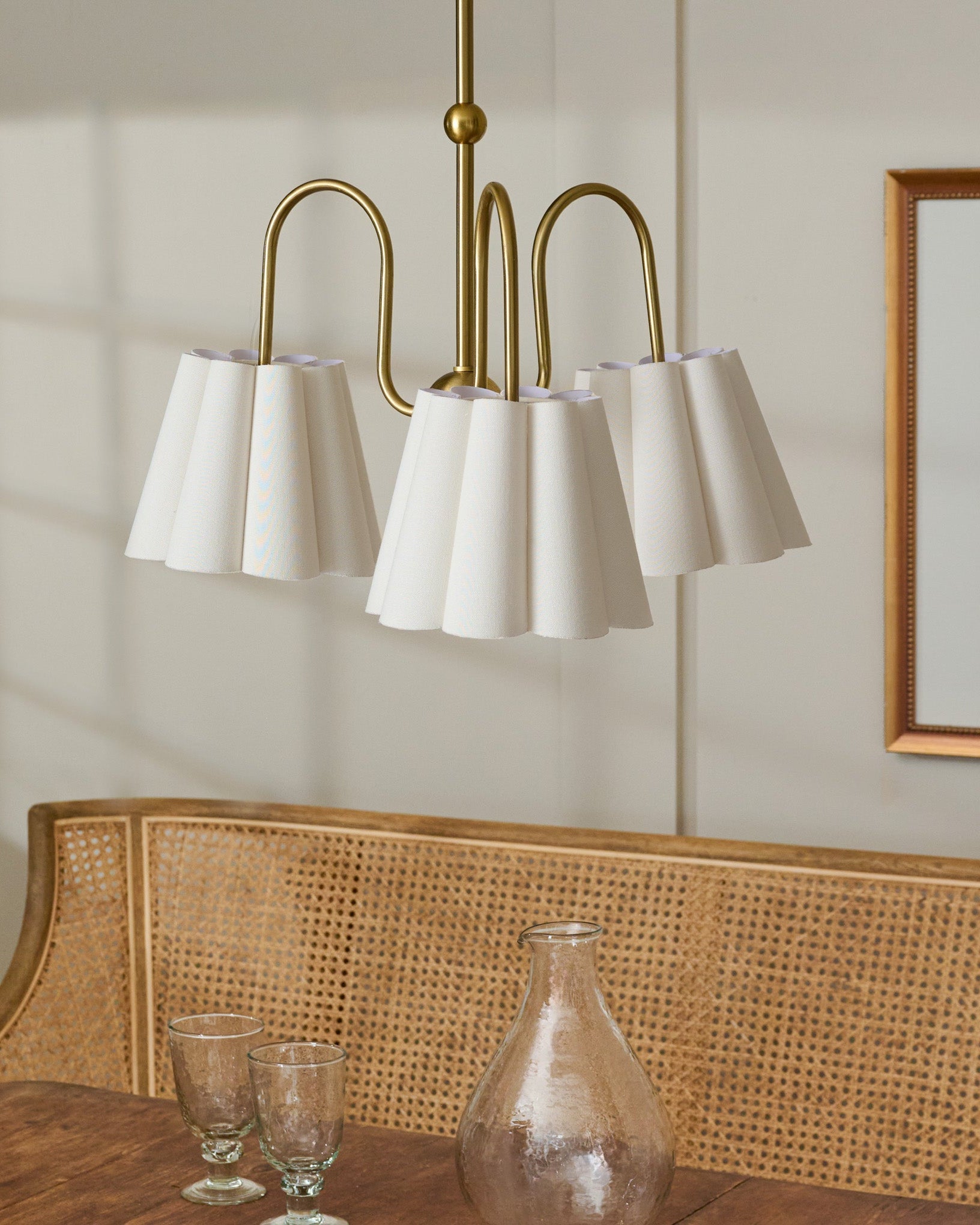 Odette Linen Scallop Chandelier