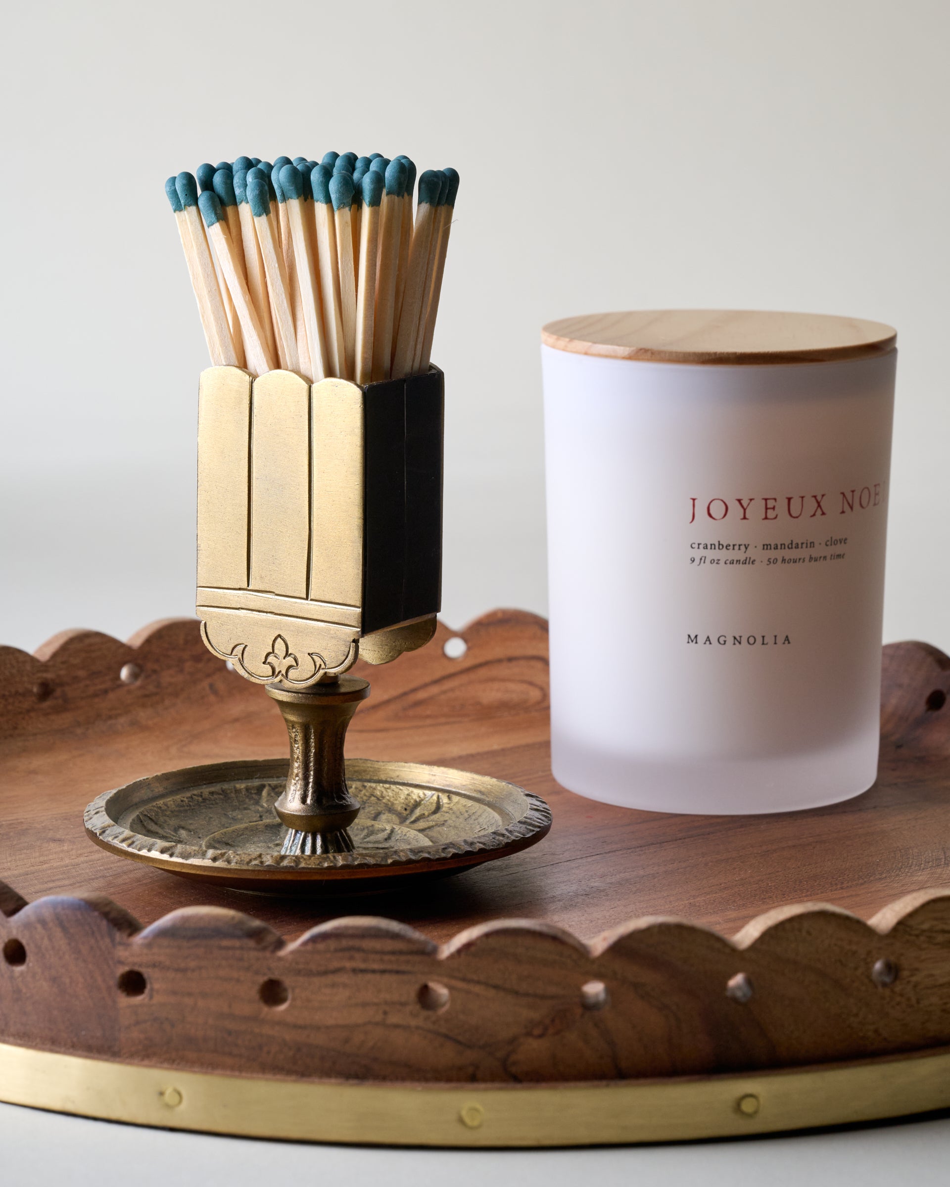 Antique Brass Vintage-Inspired Etched Match Holder