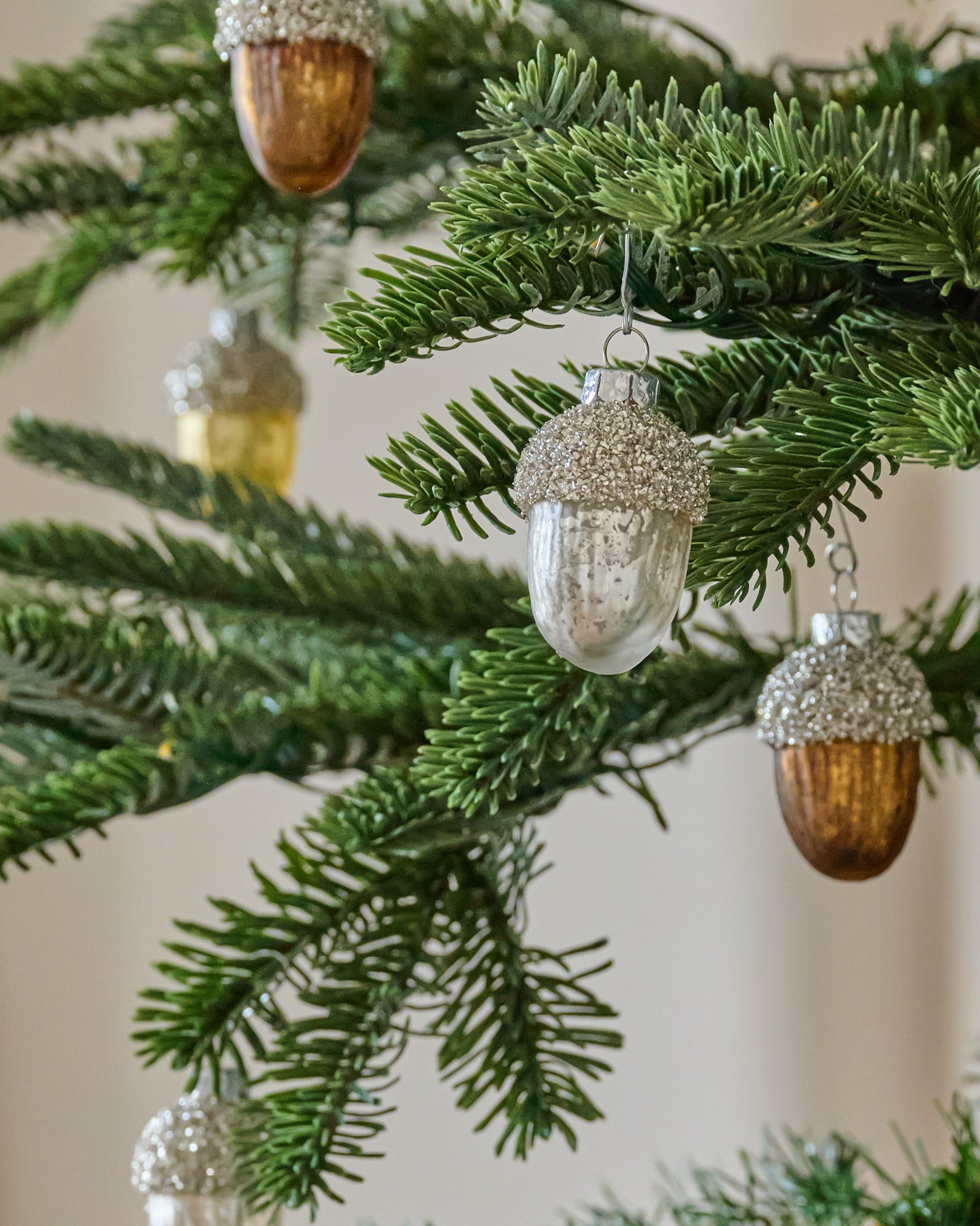 Glass Acorn Ornament, Set of 12