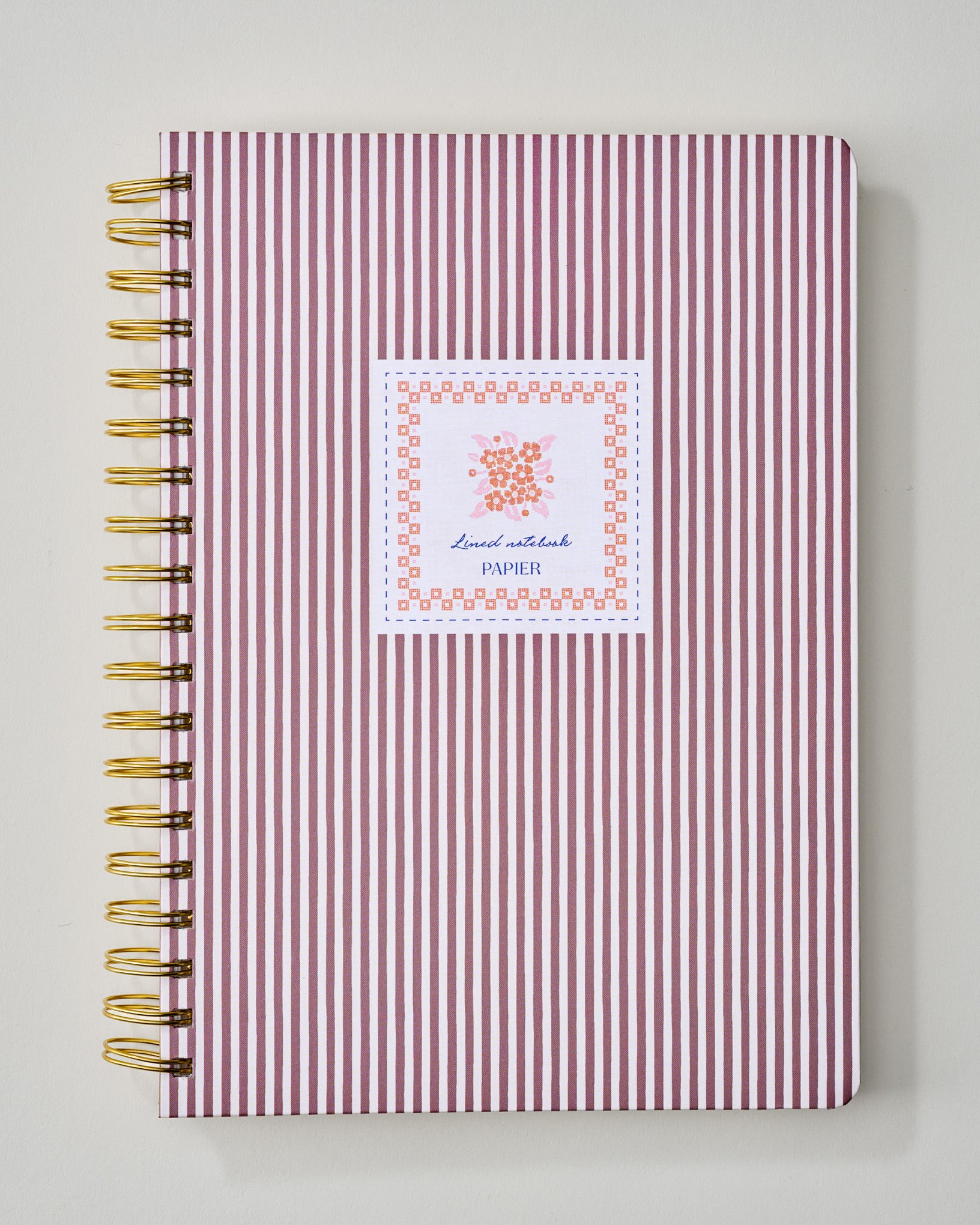 Striped Bloom Spiral Lined Notebook