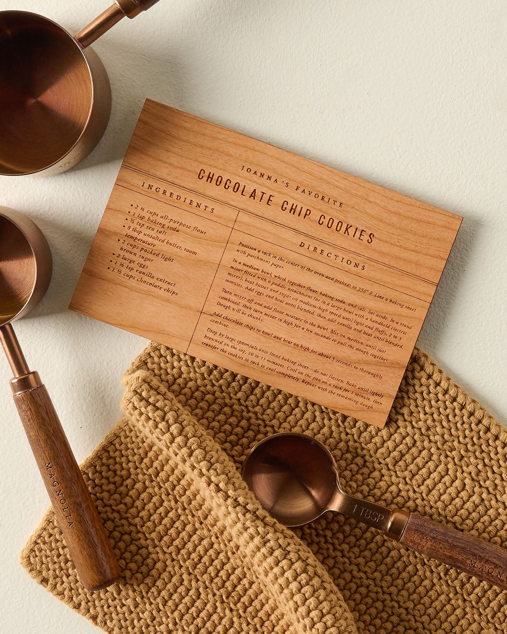 Wooden Recipe Card (Chocolate Chip Cookies)