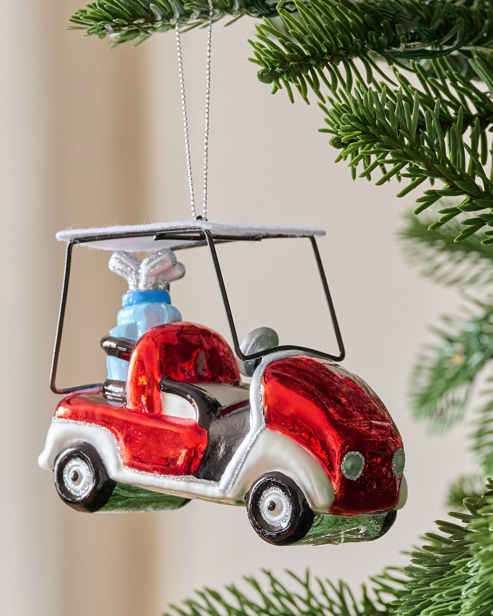 Glass Golf Cart Ornament