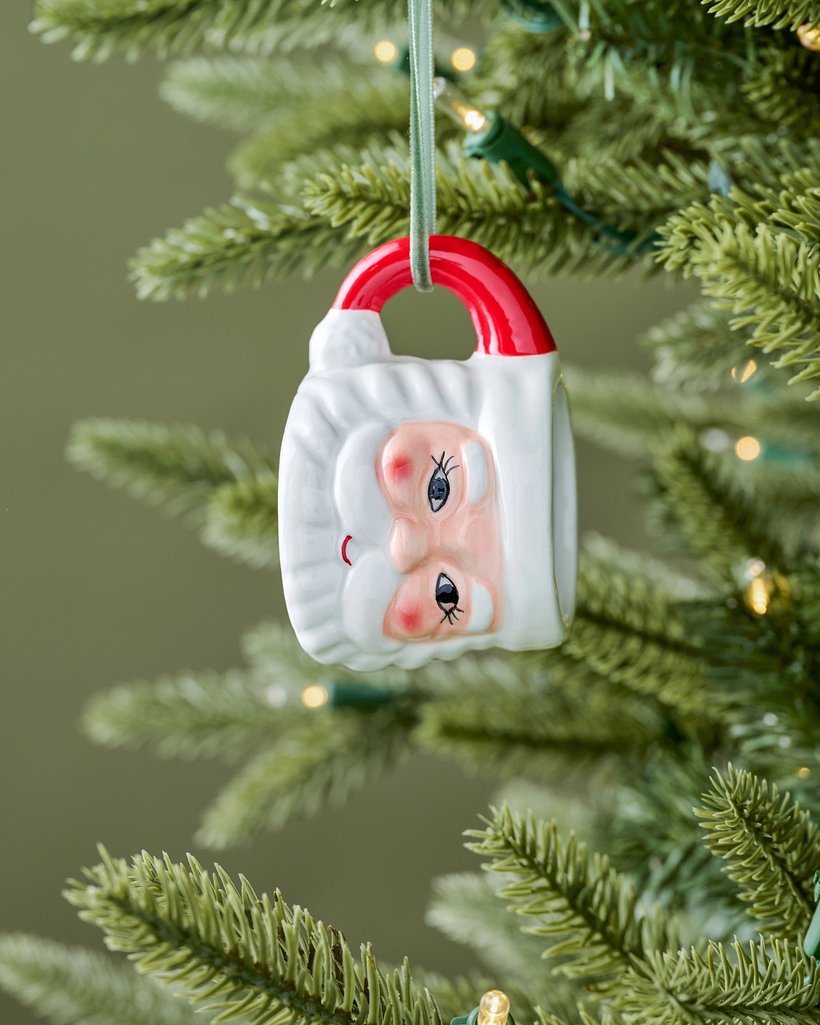 Vintage-Inspired Santa Mug Ornament