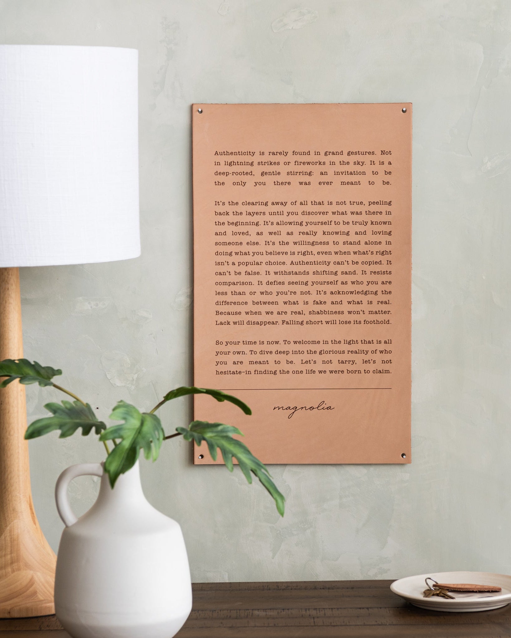 Authenticity Leather Sign